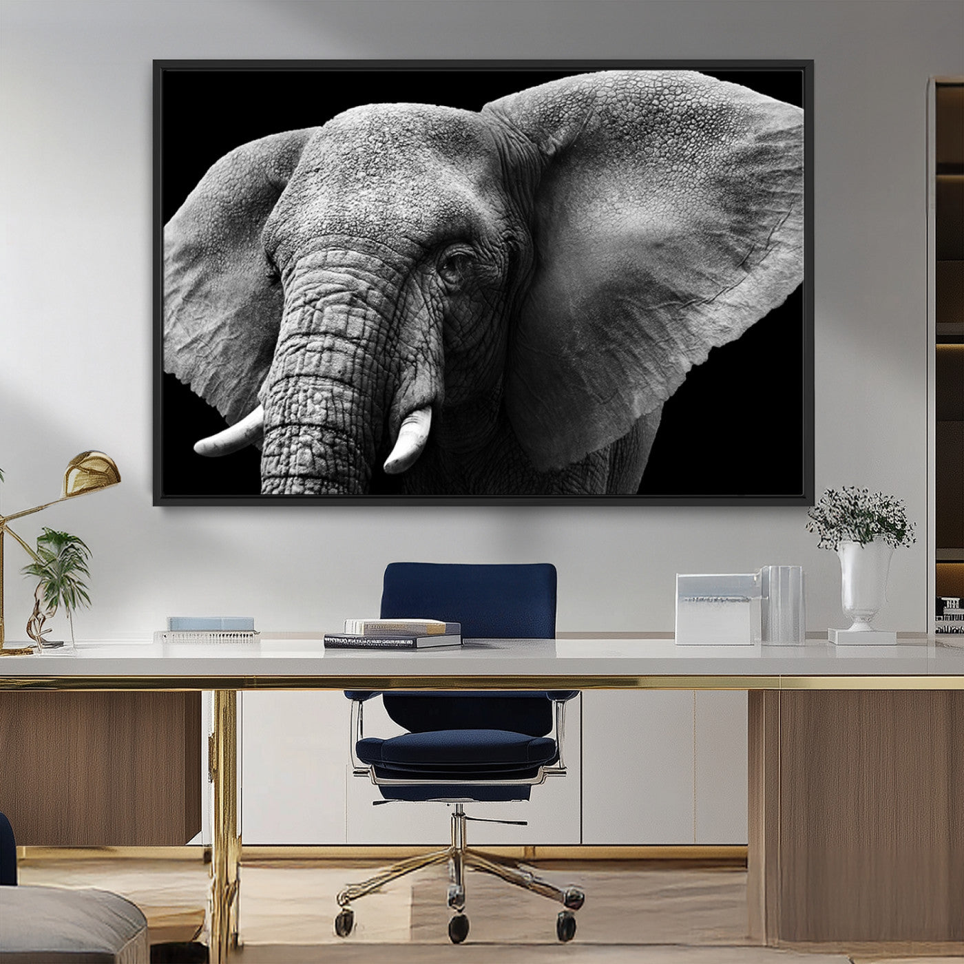 MGV-FC-36X24 - Big Elephant Close Up Wall Art Canvas Print