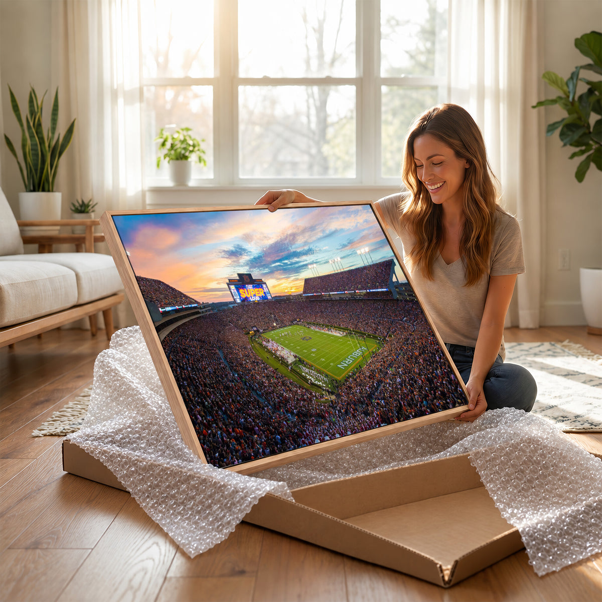 75203764-MGV-CV-36X24 - Jordan-Hare Stadium Auburn Tigers Football Stadium Canvas Wall Art