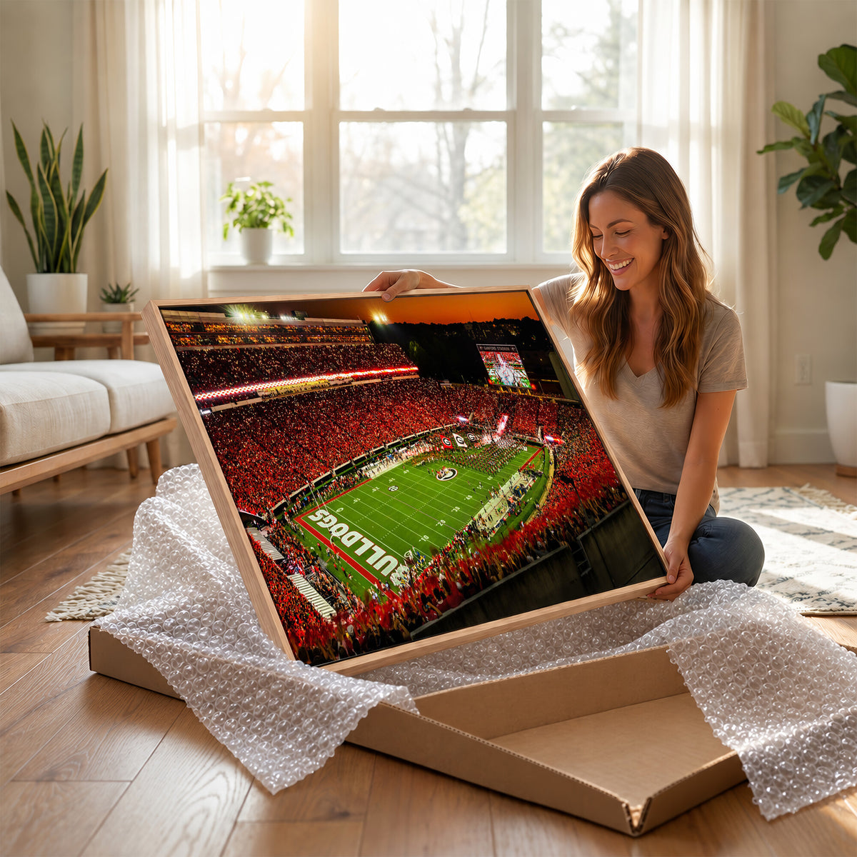 48894104-MGV-CV-36X24 - Georgia Bulldogs Stadium Wall Art Canvas Print, Sanford Stadium