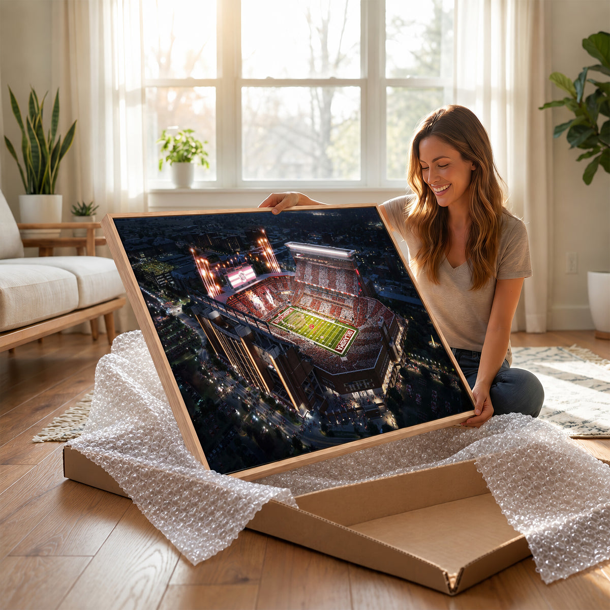 16867141-MGV-CV-36X24 - Oklahoma Memorial Stadium, Gaylord Memorial Stadium Wall Art