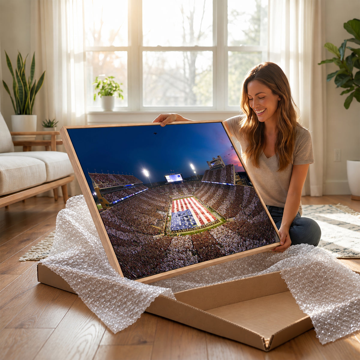 12979182-MGV-CV-36X24 - Oklahoma Sooners Memorial Stadium Wall Art Canvas Print