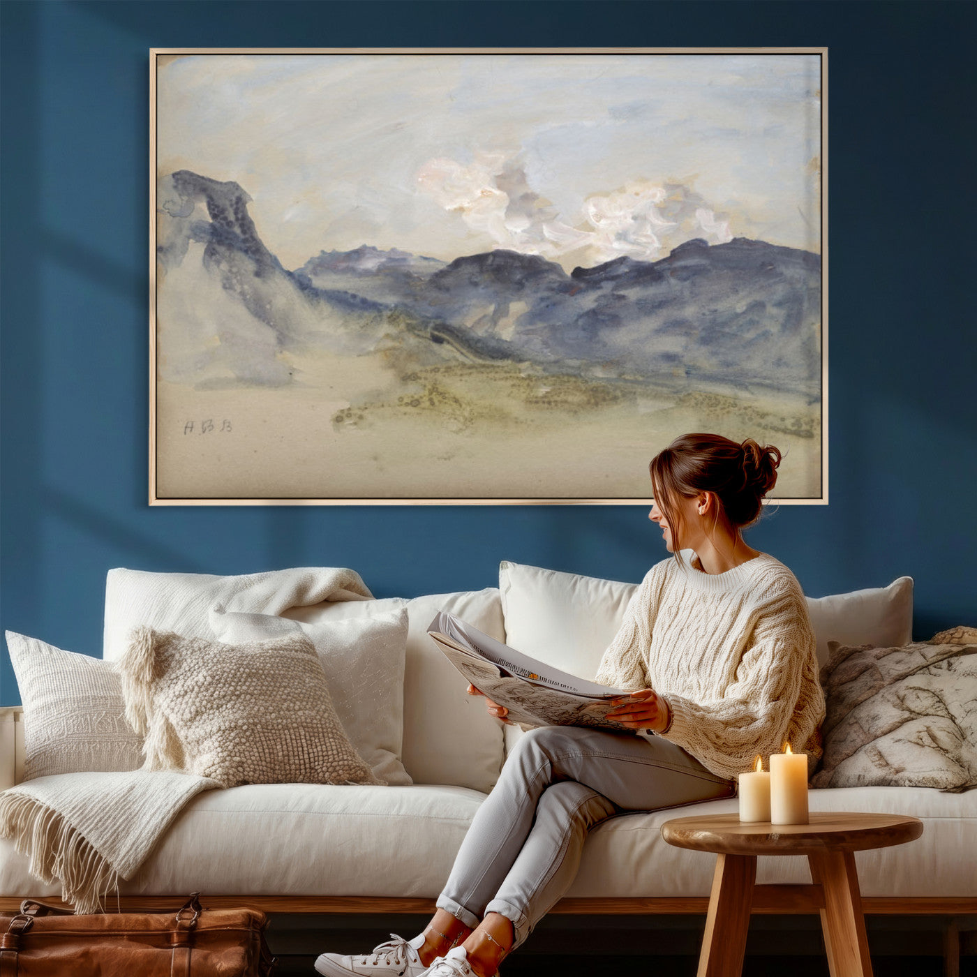 14644686-MGV-CV-36X24 - Alps Hercules Brabazon Brabazon Abstract Wall Art Canvas Print for Modern Home Decor