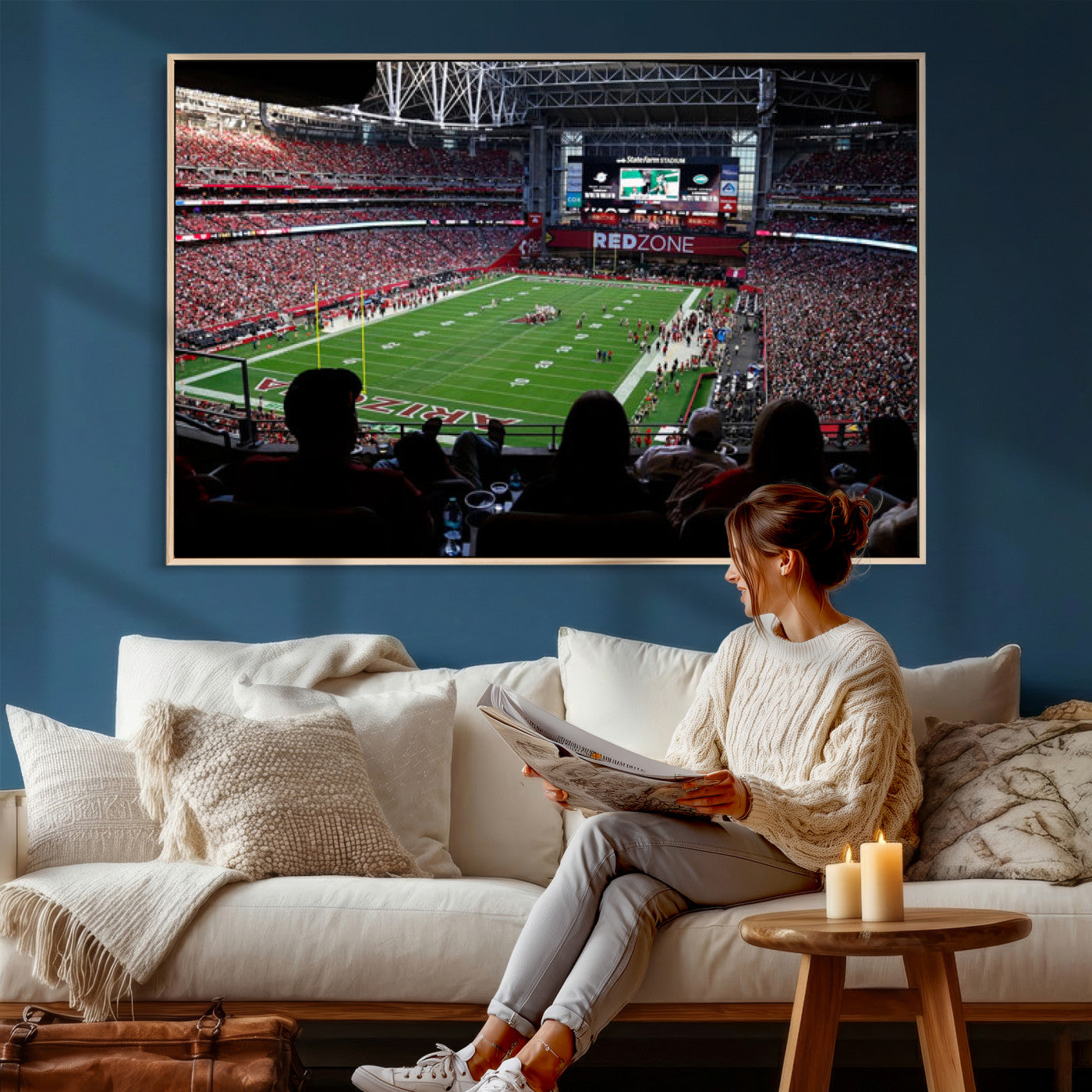 84196298-MGV-CV-36X24 - State Farm Stadium Canvas Wall Art, Arizona Cardinals Football Stadium Print, Glendale NFL Arena Photography Artwork