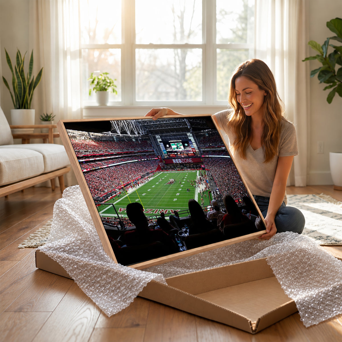 84196298-MGV-CV-36X24 - State Farm Stadium Canvas Wall Art, Arizona Cardinals Football Stadium Print, Glendale NFL Arena Photography Artwork