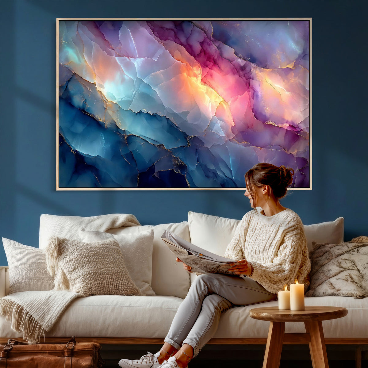 28163849-MGV-CV-36X24 - Colorful Abstract Canvas Wall Art Print, Vibrant Popup Color Art Print
