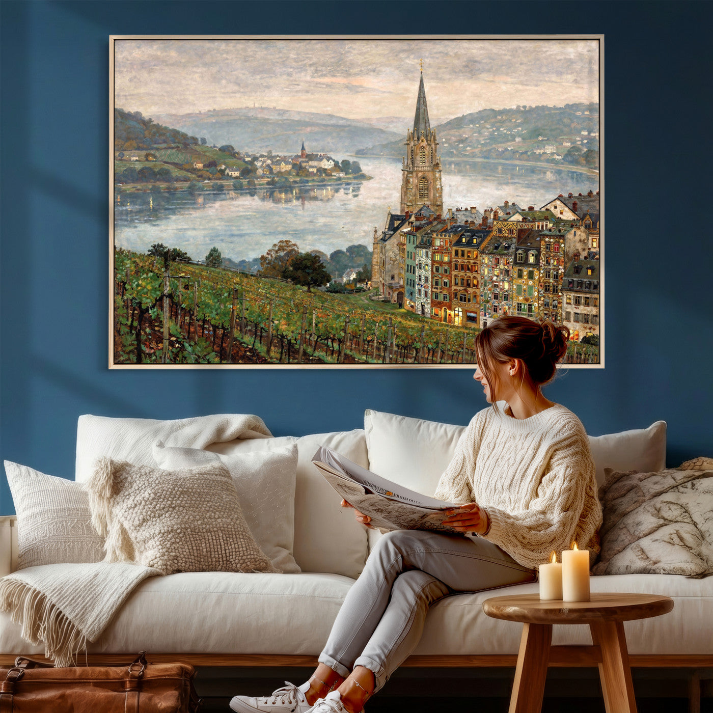 62626662-MGV-CV-36X24 - Mosel City Mosel River by Nicolai Astudin Wall Art Canvas Print