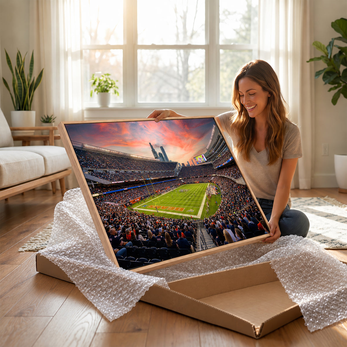 38873544-MGV-CV-36X24 - Soldier Field Wall Art Canvas Print, Chicago Bears Stadium Decor