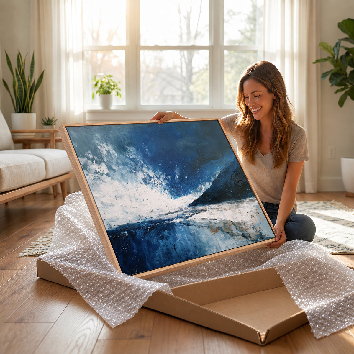 76136620-MGV-CV-36X24 - Extra Large Abstract Wall Art Canvas Print