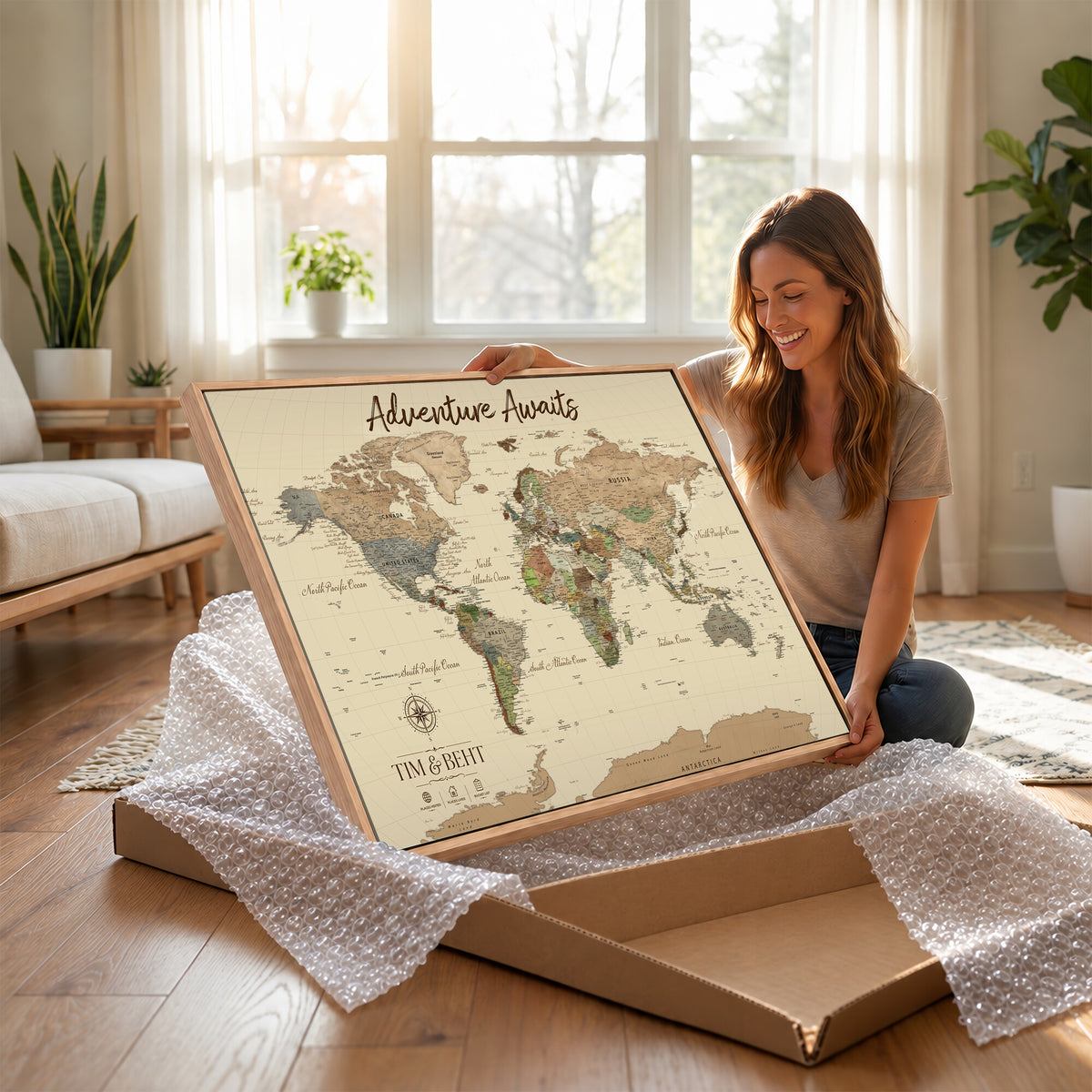 NEWMAP-22.jpgD-MGV-CV-36X24 - Personalize World Map Wall Art Canvas Print, Modern Decorative Framed Map Artwork Prints for Living Room, Office, Bedroom Wall Decor