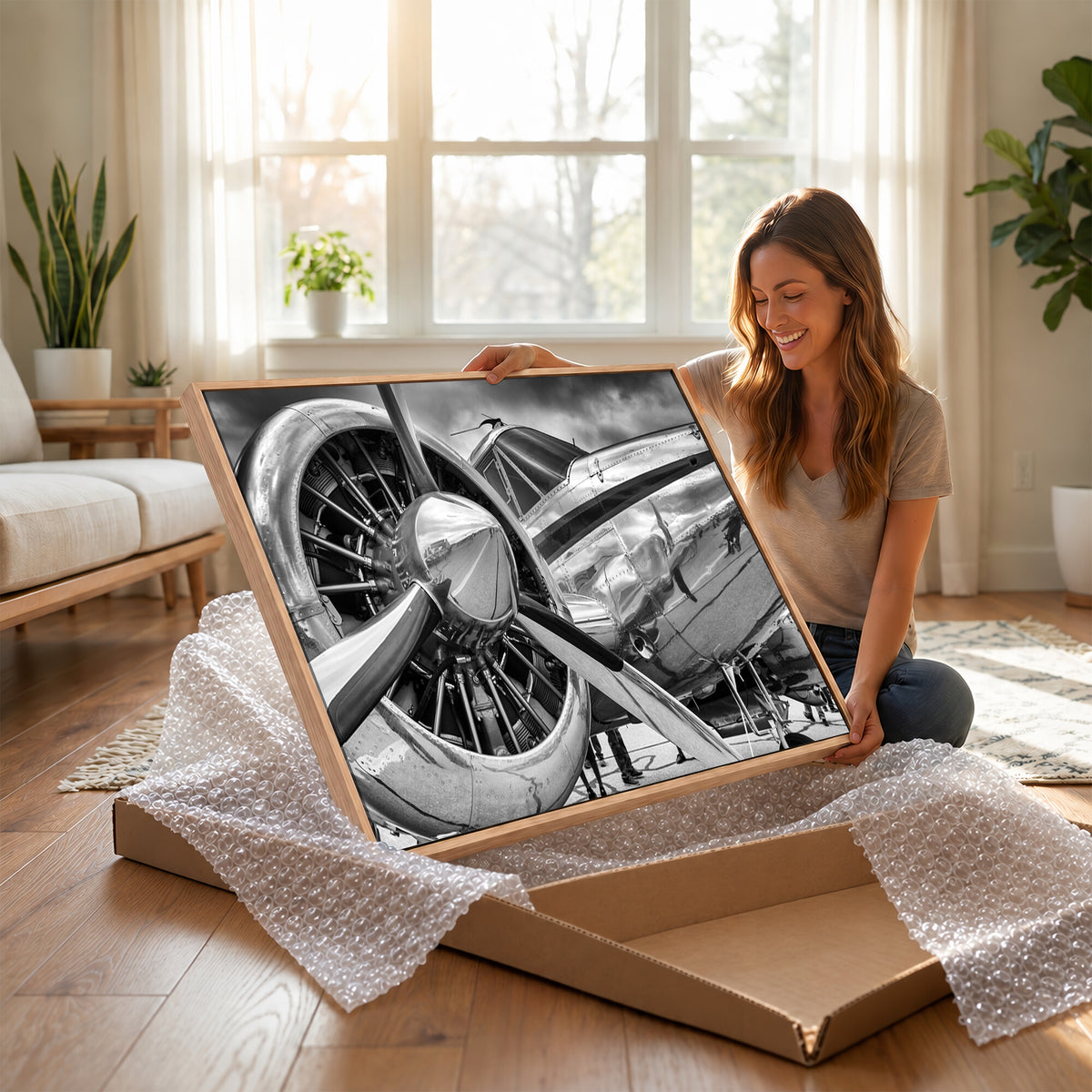 40672-MGV-CV-36X24 - Vintage Antique Airplane Wall Art Canvas Print