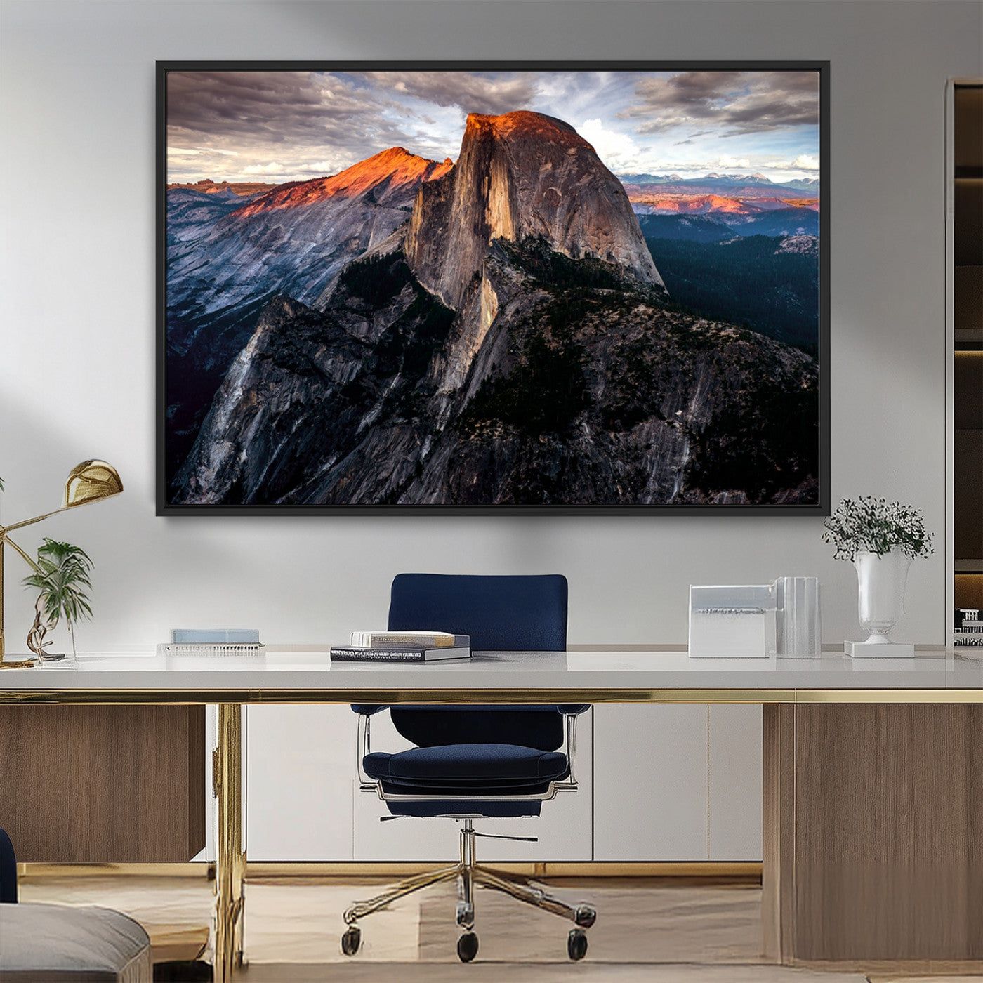 MGV-FC-36X24 - Half Dome Wall Art Print - Yosemite Majestic Triptych Landscape Print – National Park Nature Decor