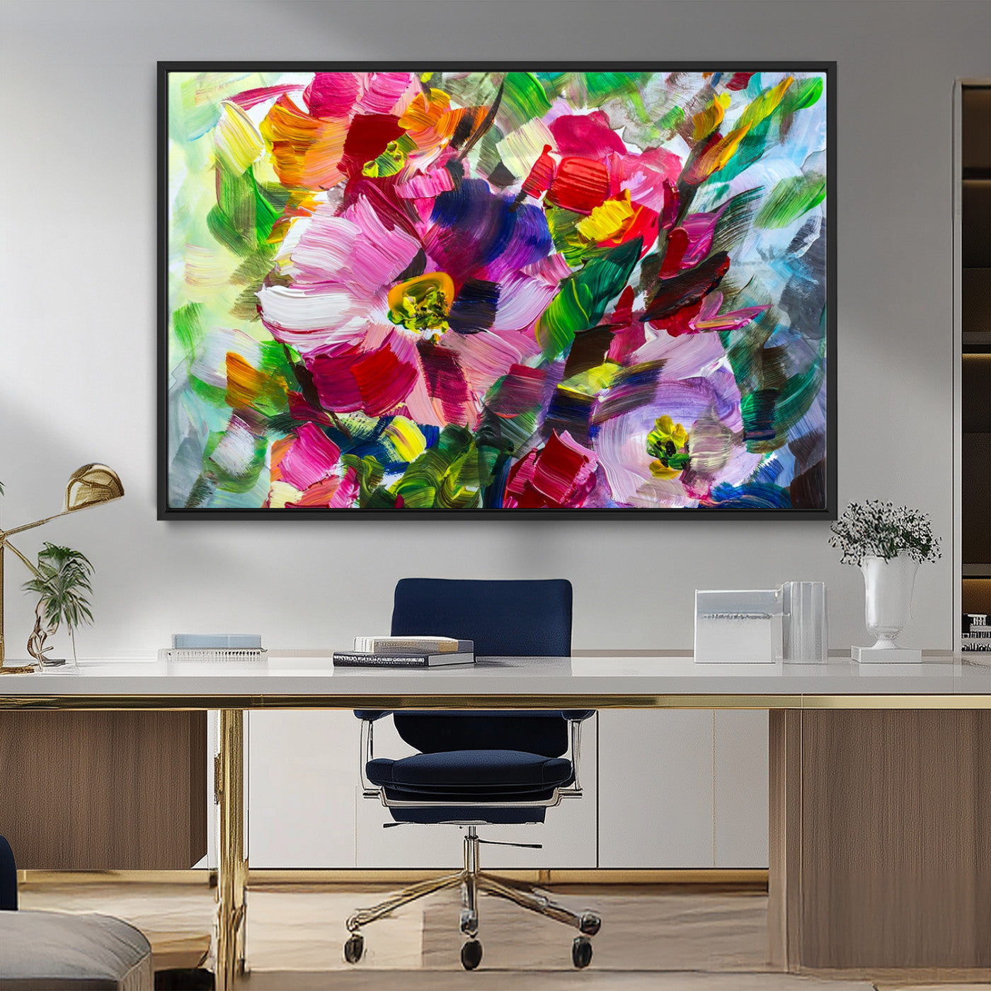 MGV-FC-36X24 - Oil Flower Abstract Canvas Print