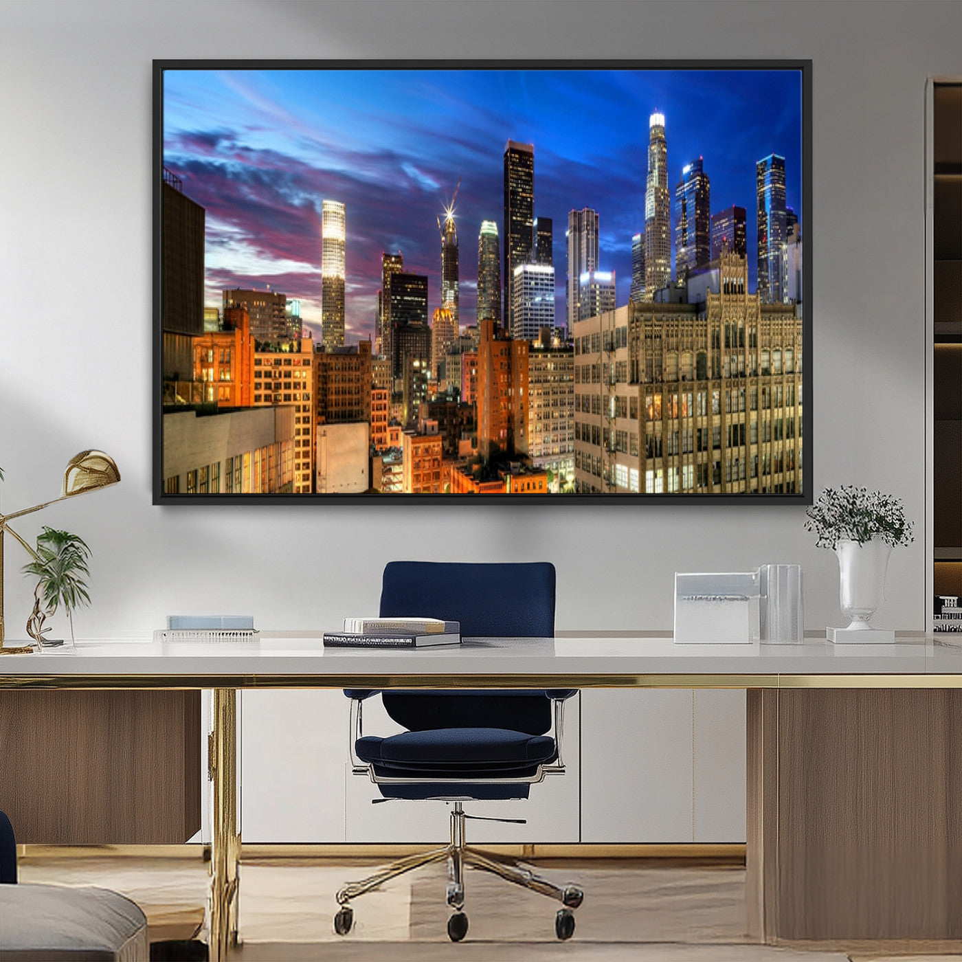 MGV-FC-36X24 - Los Angeles Night Wall Art Canvas Print
