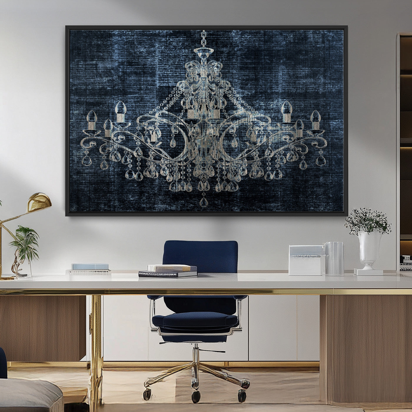 MGV-FC-36X24 - Dark Chandelier Wall Art Canvas Print