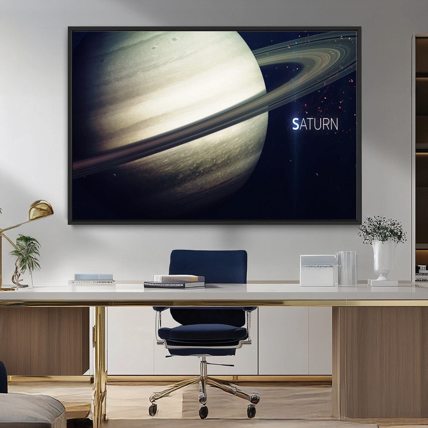 MGV-FC-36X24 - Framed Saturn Wall Art Canvas Print
