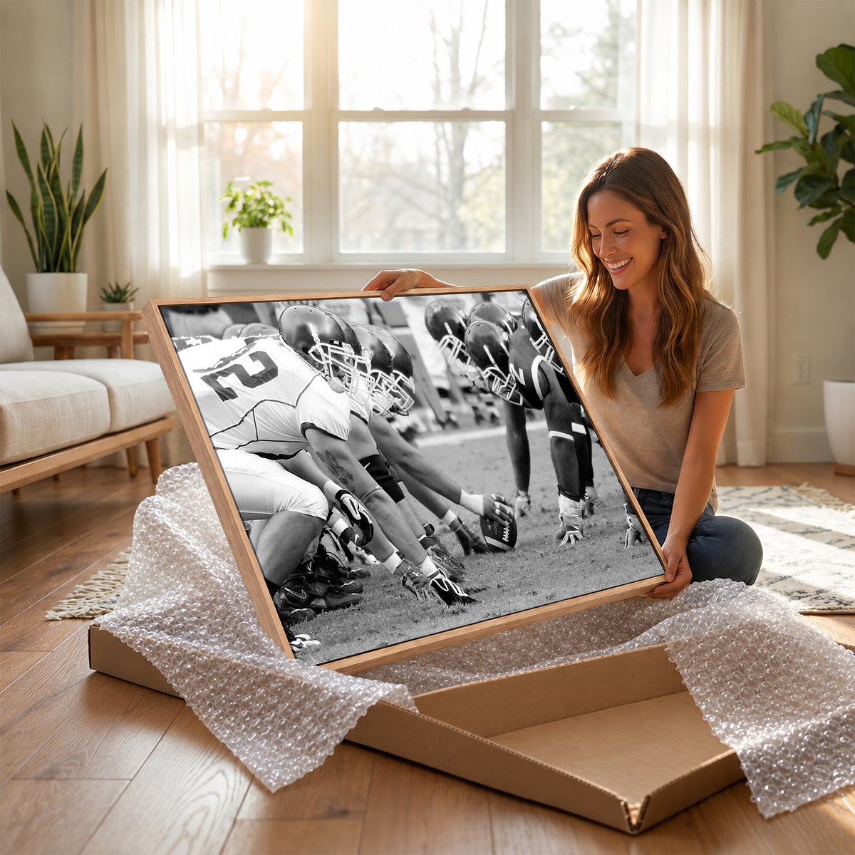 97432-MGV-CV-36X24 - American Football Player Wall Art Canvas Print