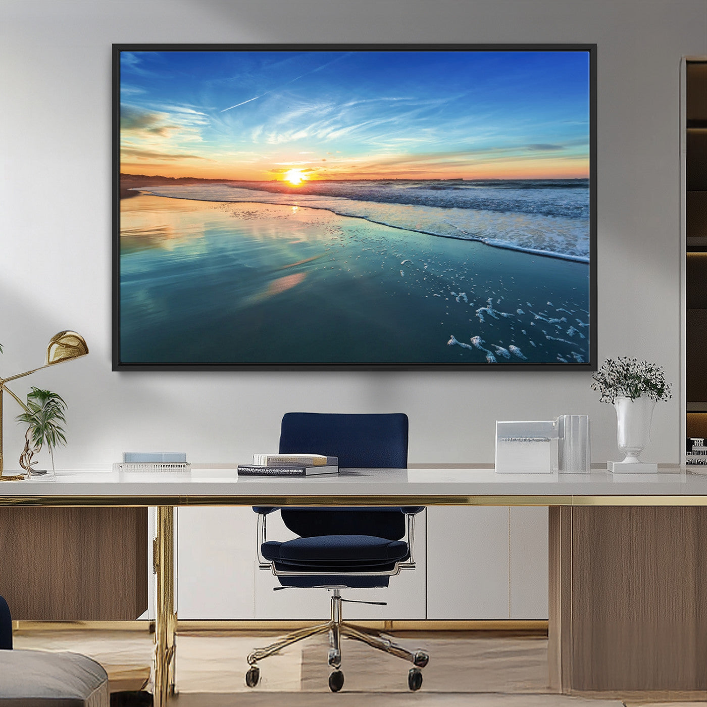 MGV-FC-36X24 - Blue Sky and Beach Wall Art Canvas Print