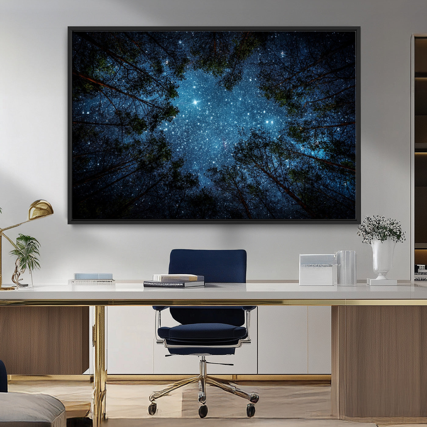 MGV-FC-36X24 - Forest and Stars Wall Art Canvas Print