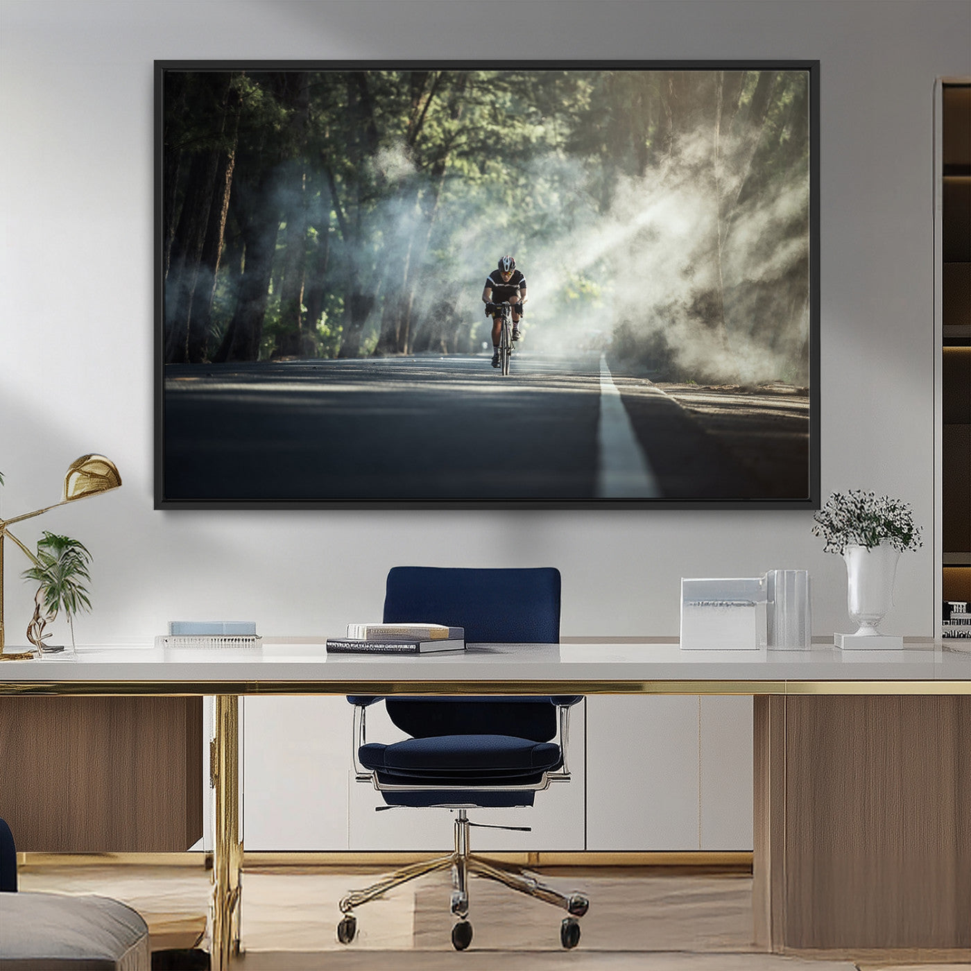 MGV-FC-36X24 - Cycling Road Bike in the Morning, Cycling Road Bike Canvas Print