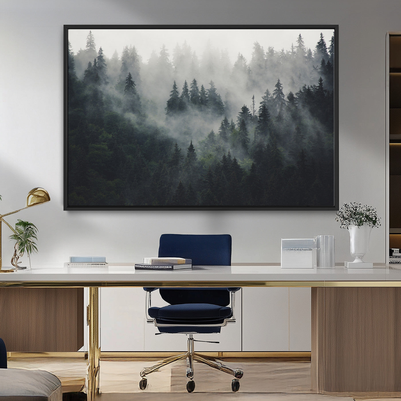 MGV-FC-36X24 - Nature Wall Decor - Serene Triptych Nature Print – Woodland Landscape Decor for Living Room or