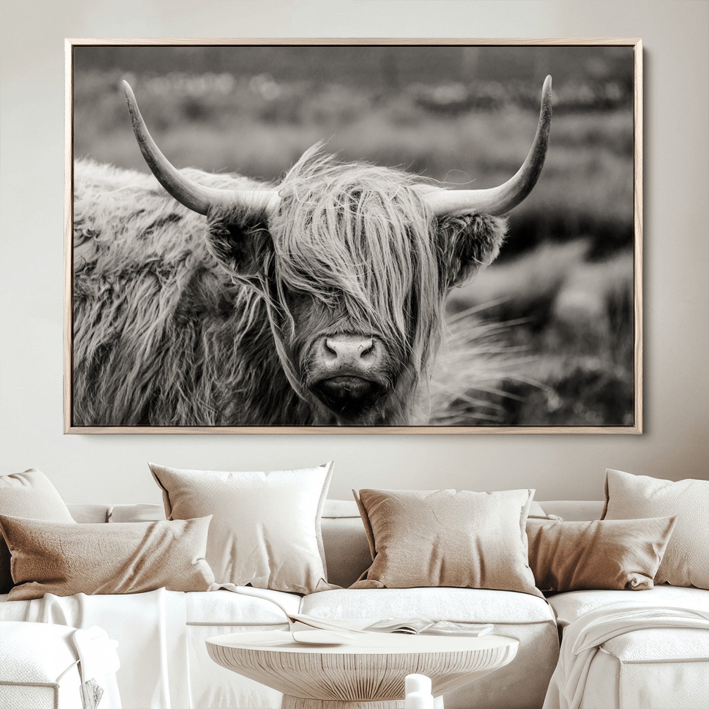 67365-MGV-CV-36X24-Cow Focus Canvas Wall Art Print