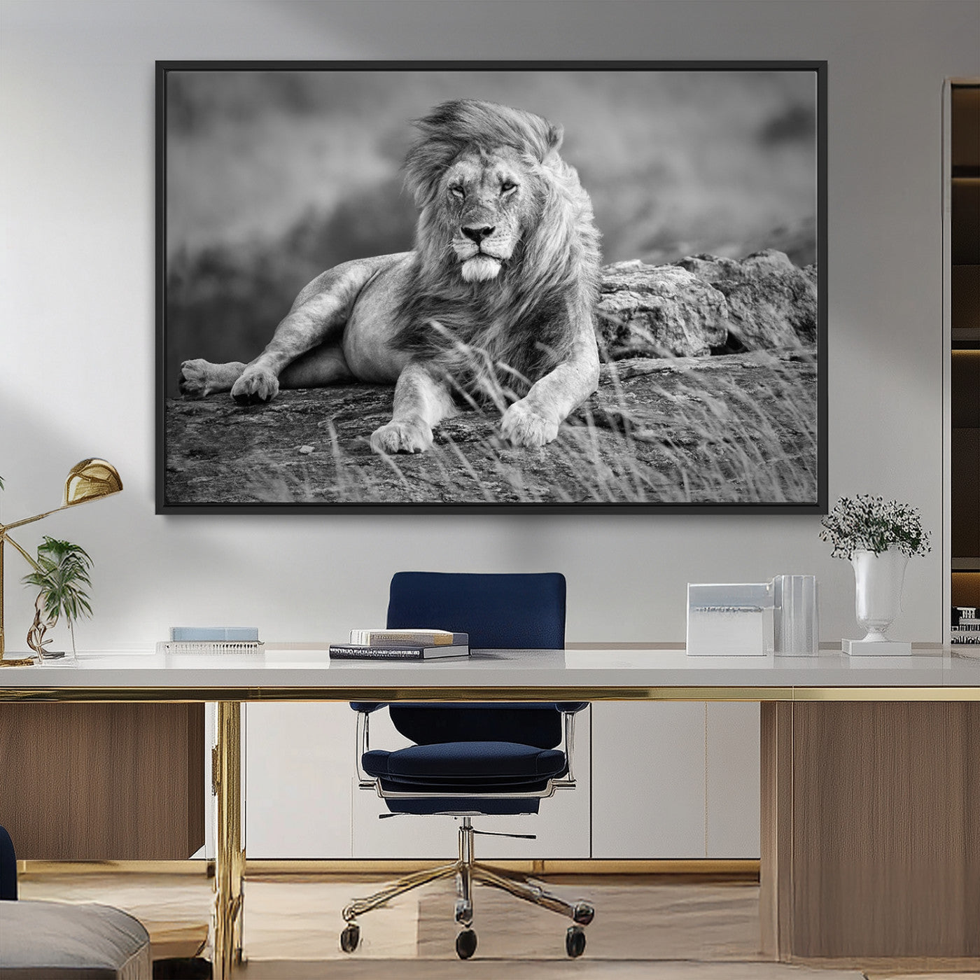 MGV-FC-36X24 - King of Forest Lion Wall Art Canvas Print