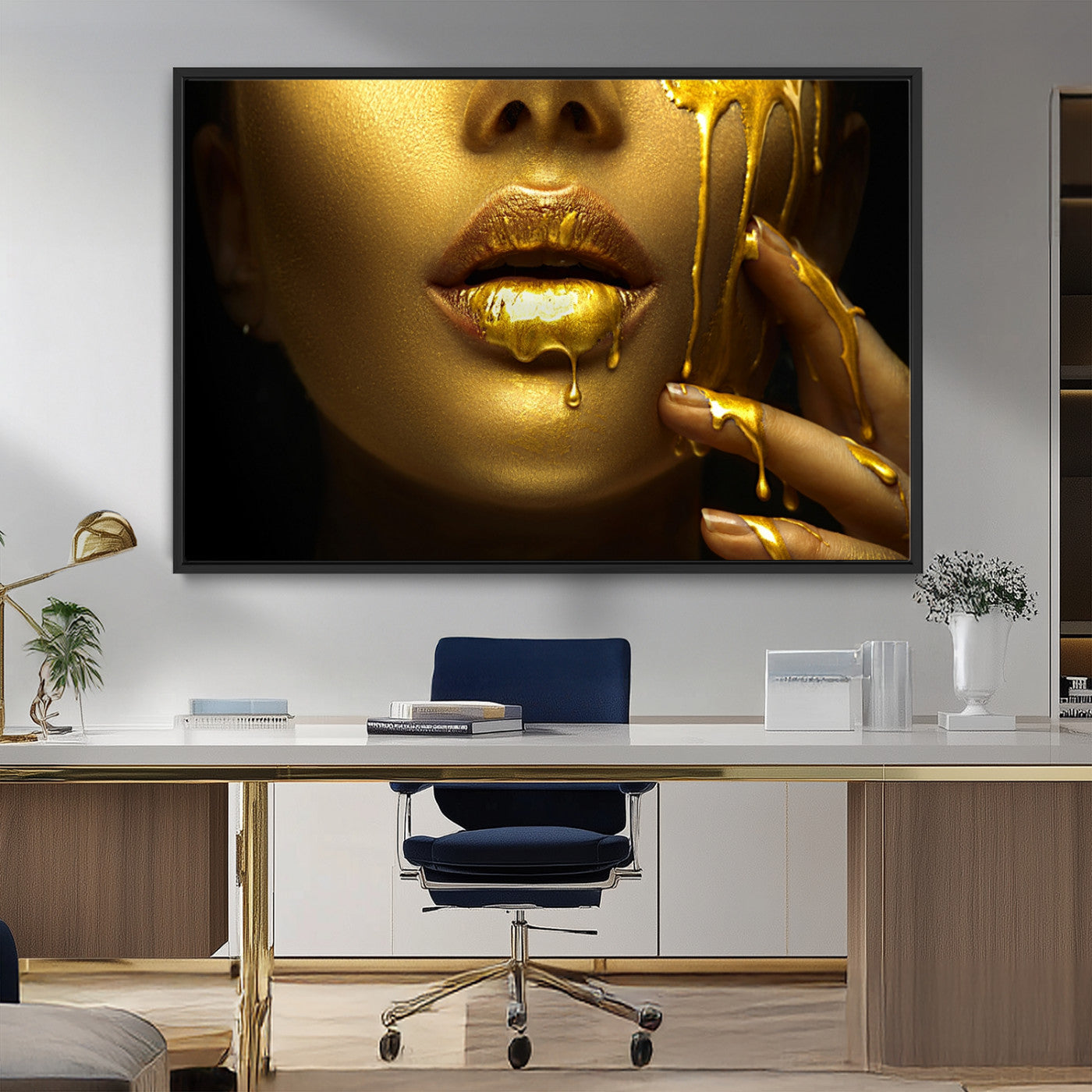 MGV-FC-36X24 - Gold and Women Wall Art Canvas Print