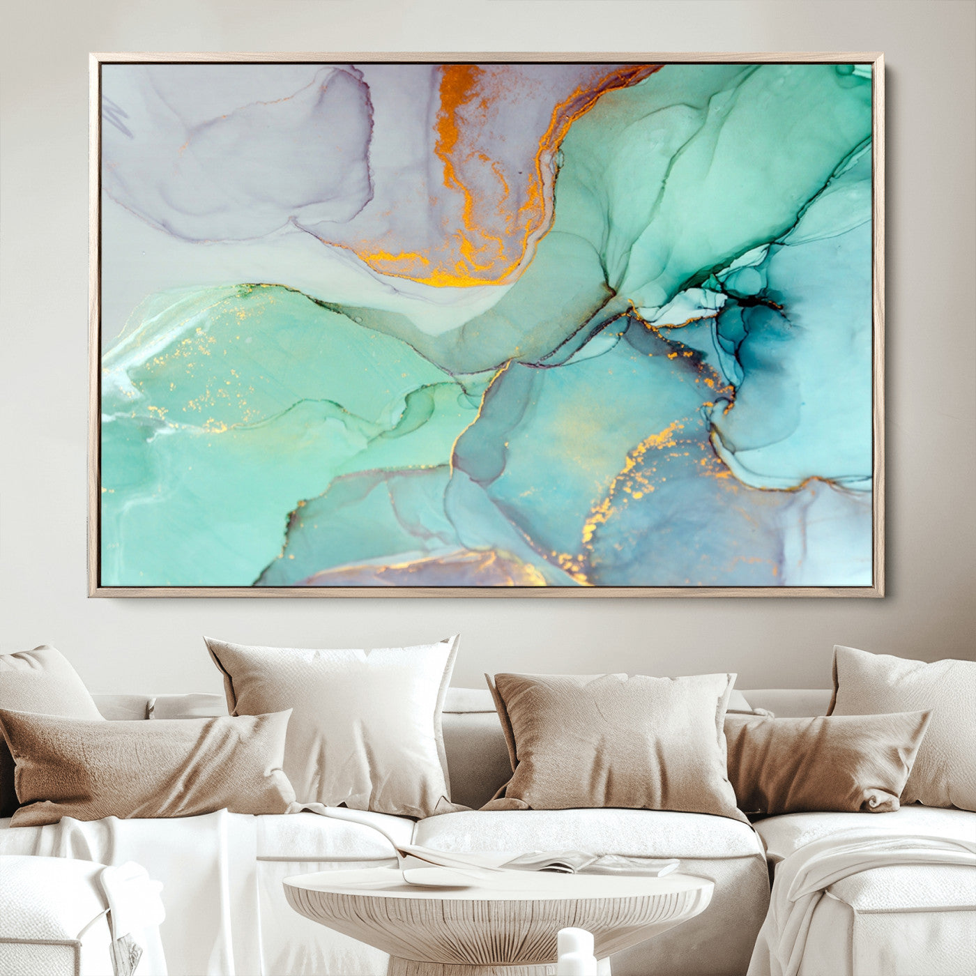 36934-MGV-CV-36X24-Colorful Marble Fluid Effect Canvas Wall Art Print