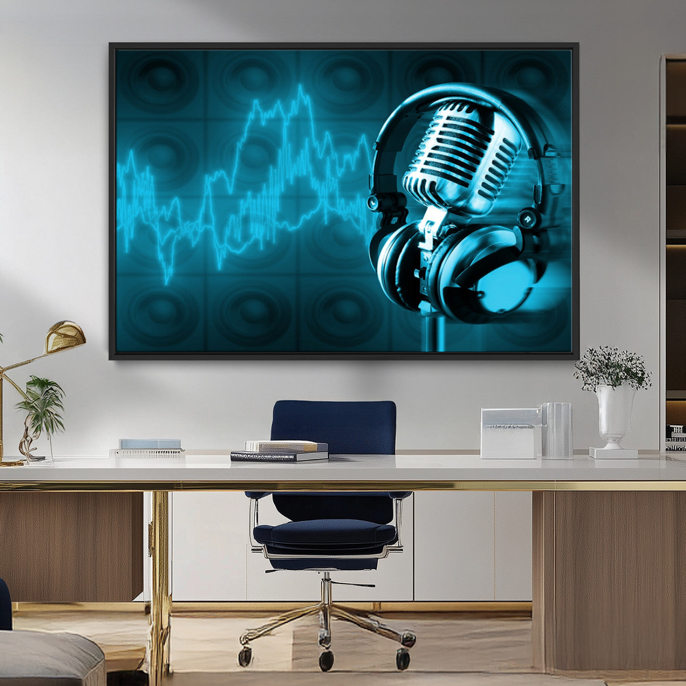 MGV-FC-36X24 - Music and Microphone Wall Art Canvas Print