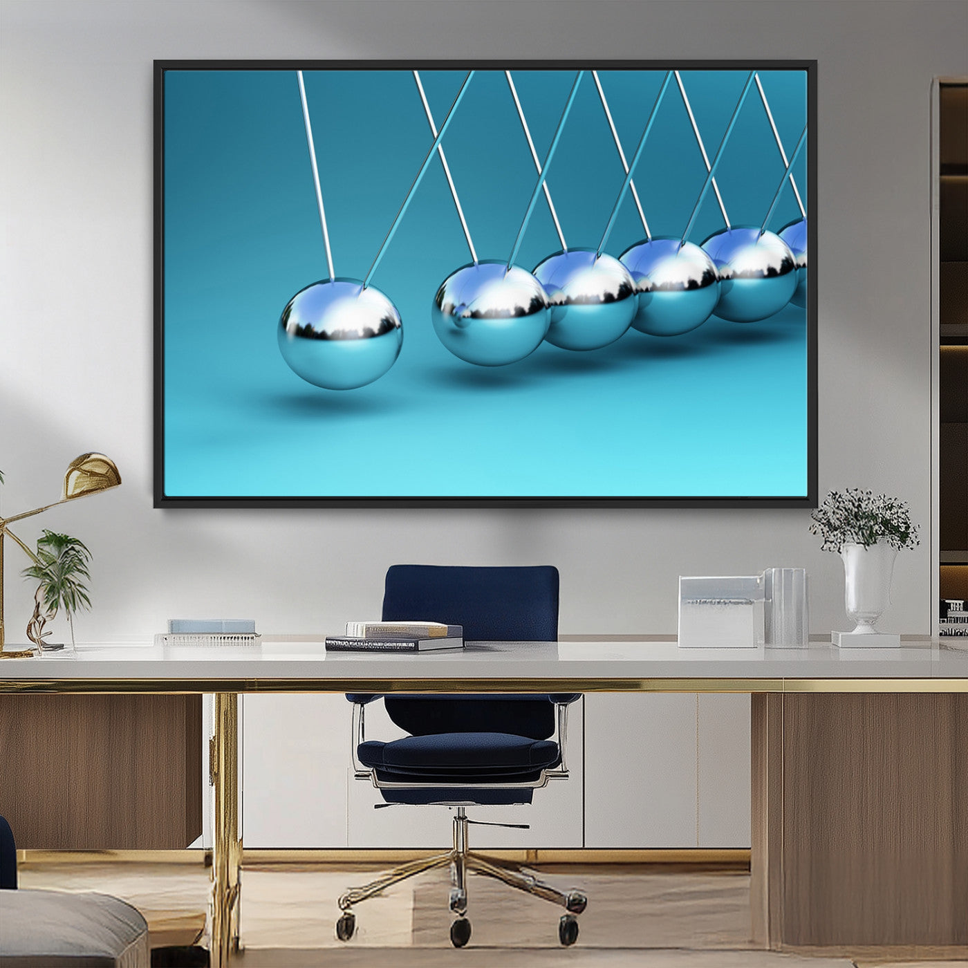 MGV-FC-36X24 - Wall Art Newton's Cradle Canvas Print, Framed Newton Cradle Canvas Print