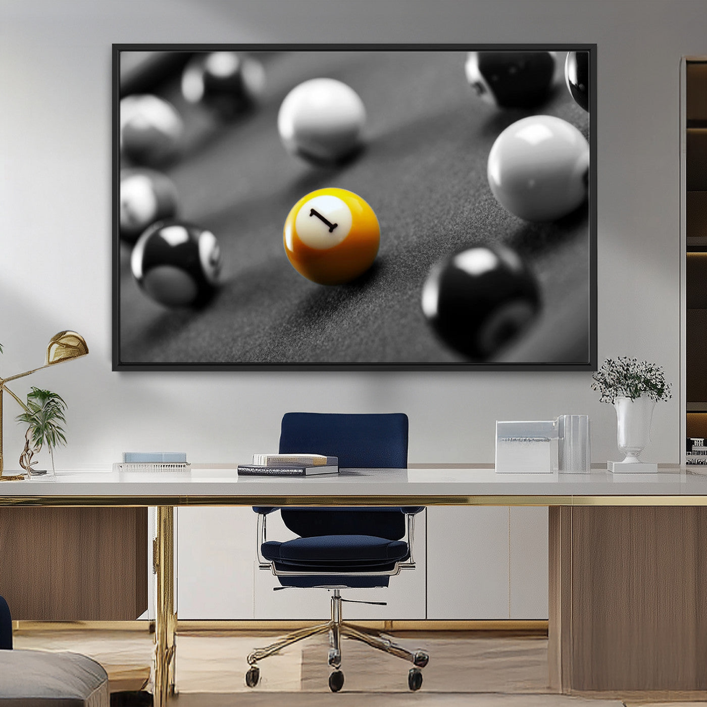 MGV-FC-36X24 - Wall Art Pool Table and Balls Canvas Print