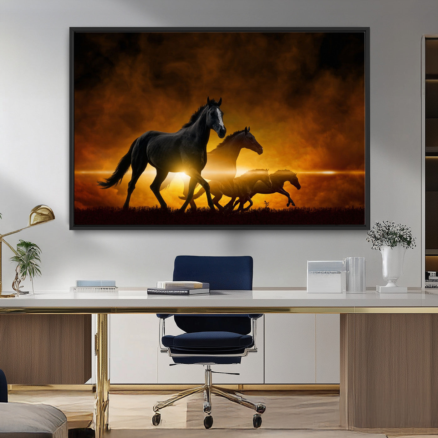 MGV-FC-36X24 - Horse Wall Art Canvas Print, Multi Panel Animal Canvas Print