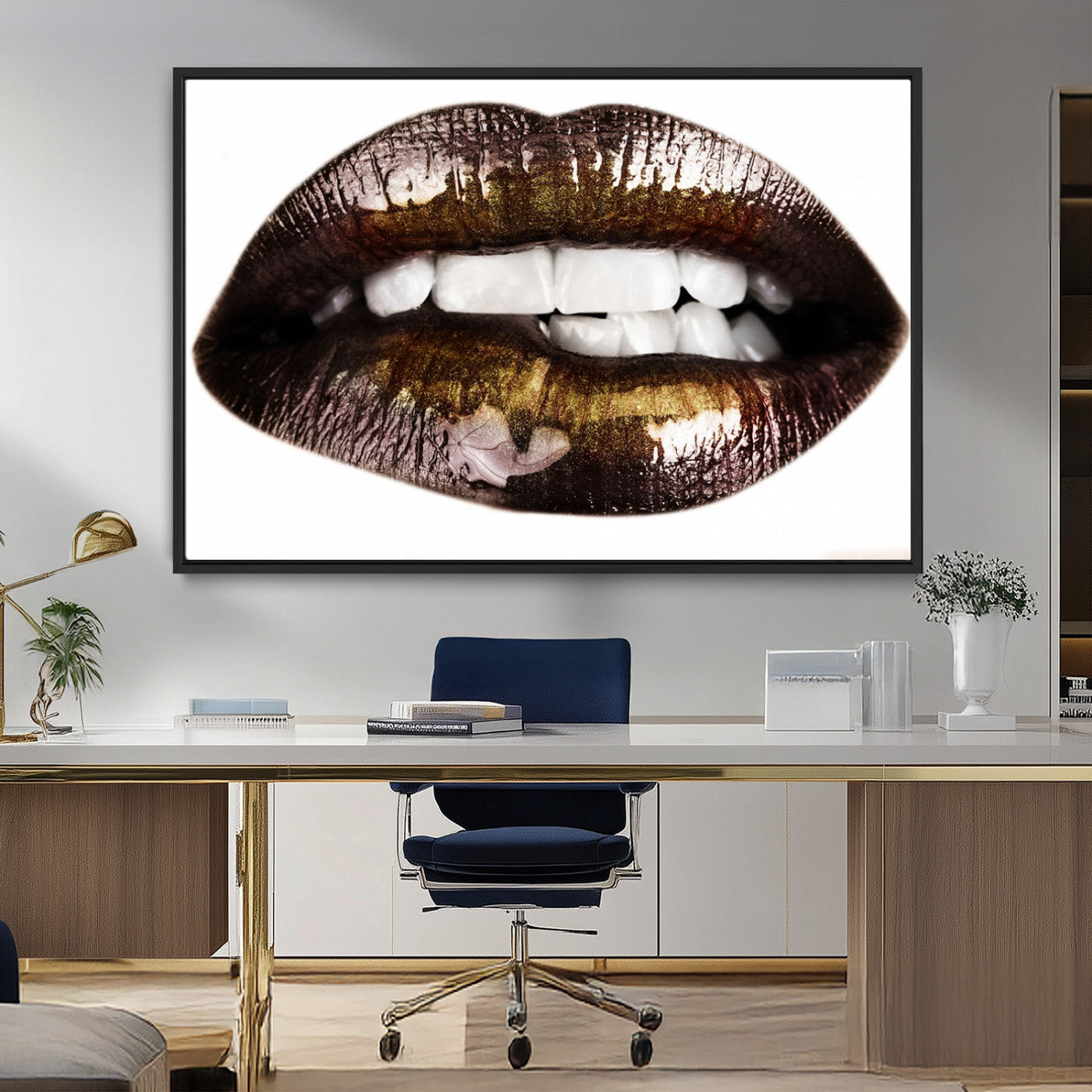 MGV-FC-36X24 - Close Up Lips Wall Art Canvas Print