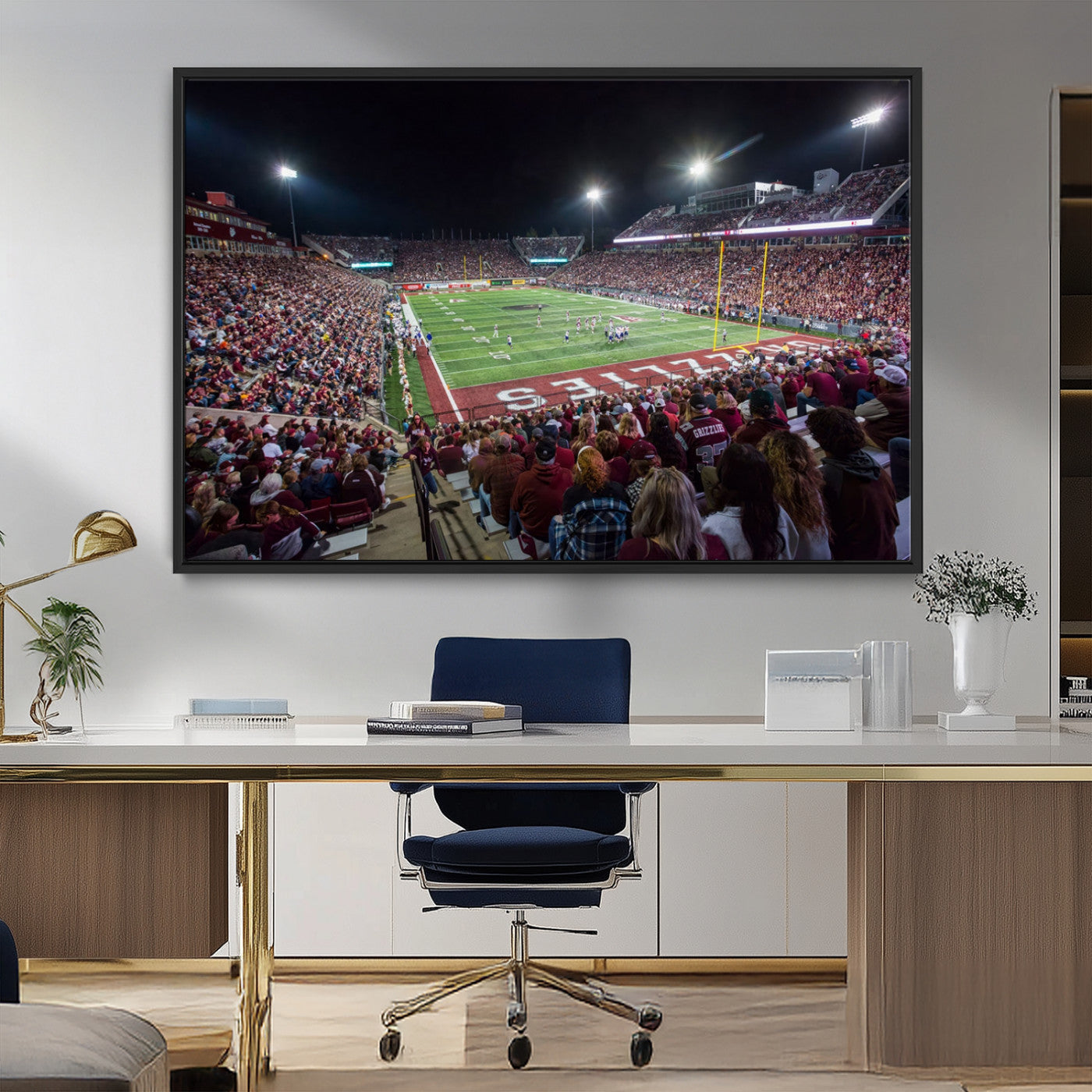 MGV-FC-36X24 - American Football Wall Art Canvas Print, Stadium Sport Wall Art Print