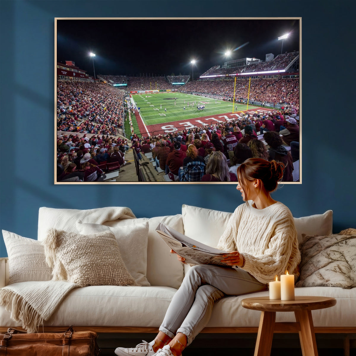 56191-MGV-CV-36X24 - Washington Grizzly Stadium American Football Wall Art Canvas Print, Sports Wall Art Print, Game Room Decor-1