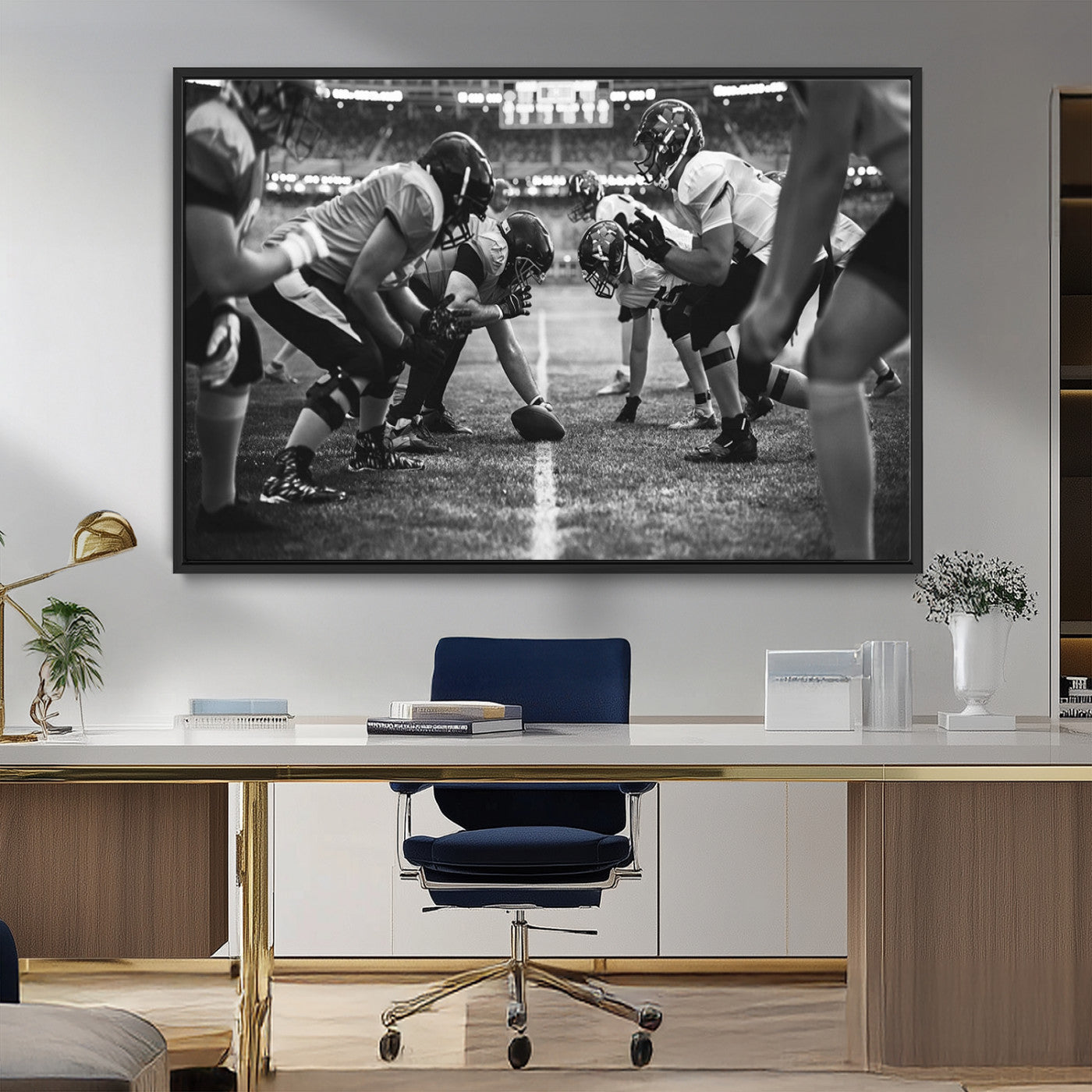 MGV-FC-36X24 - American Football Wall Art Canvas Print, Stadium Sport Wall Art Print