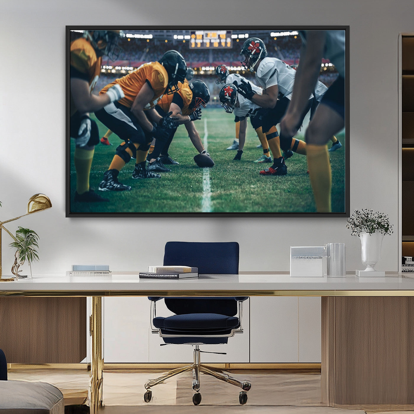 83227-MGV-FC-36X24_Black-American Football Playing Wall Art Canvas Print