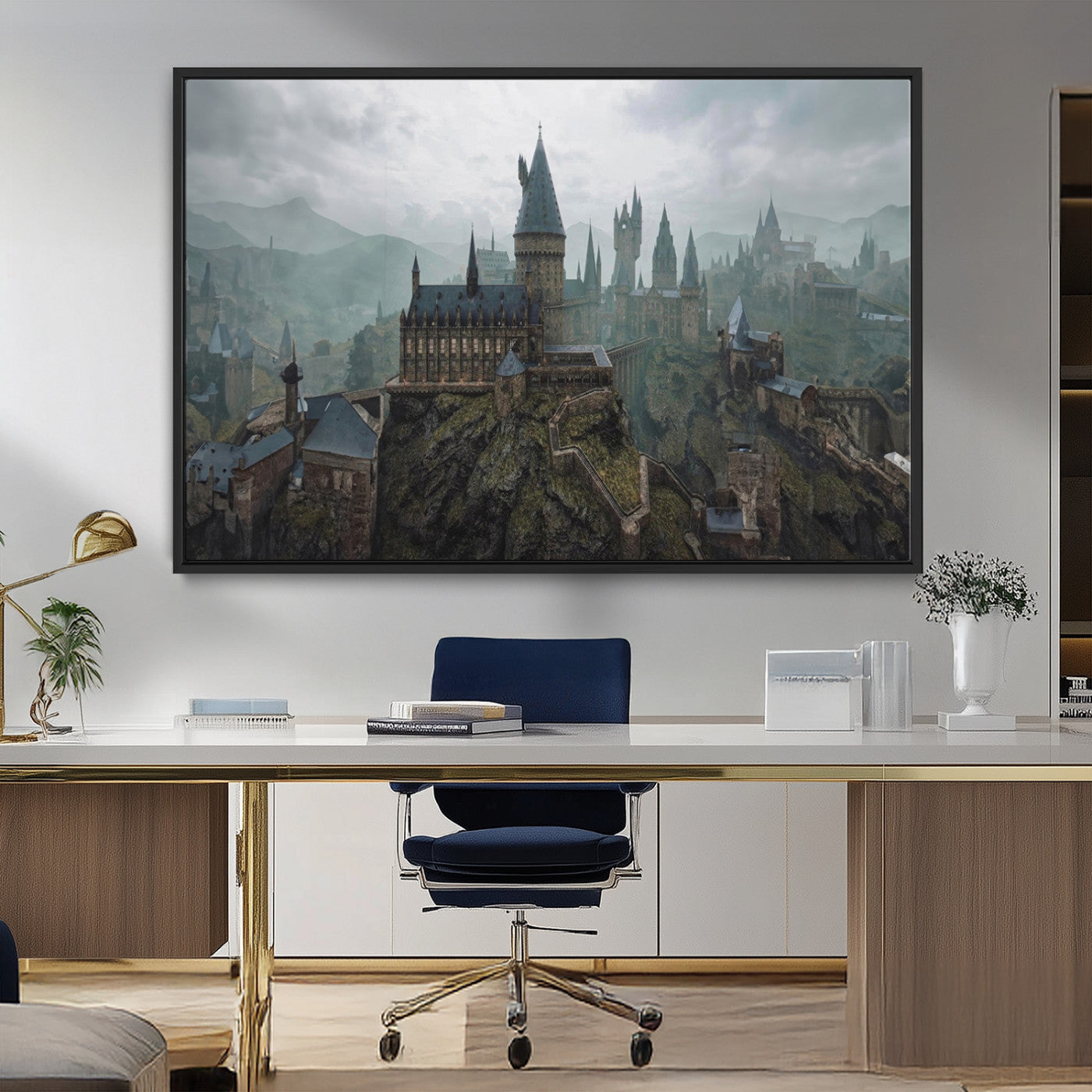MGV-FC-36X24 - Disney Castle Wall Art Canvas Print, Living Kids Home Room Decor Art Print