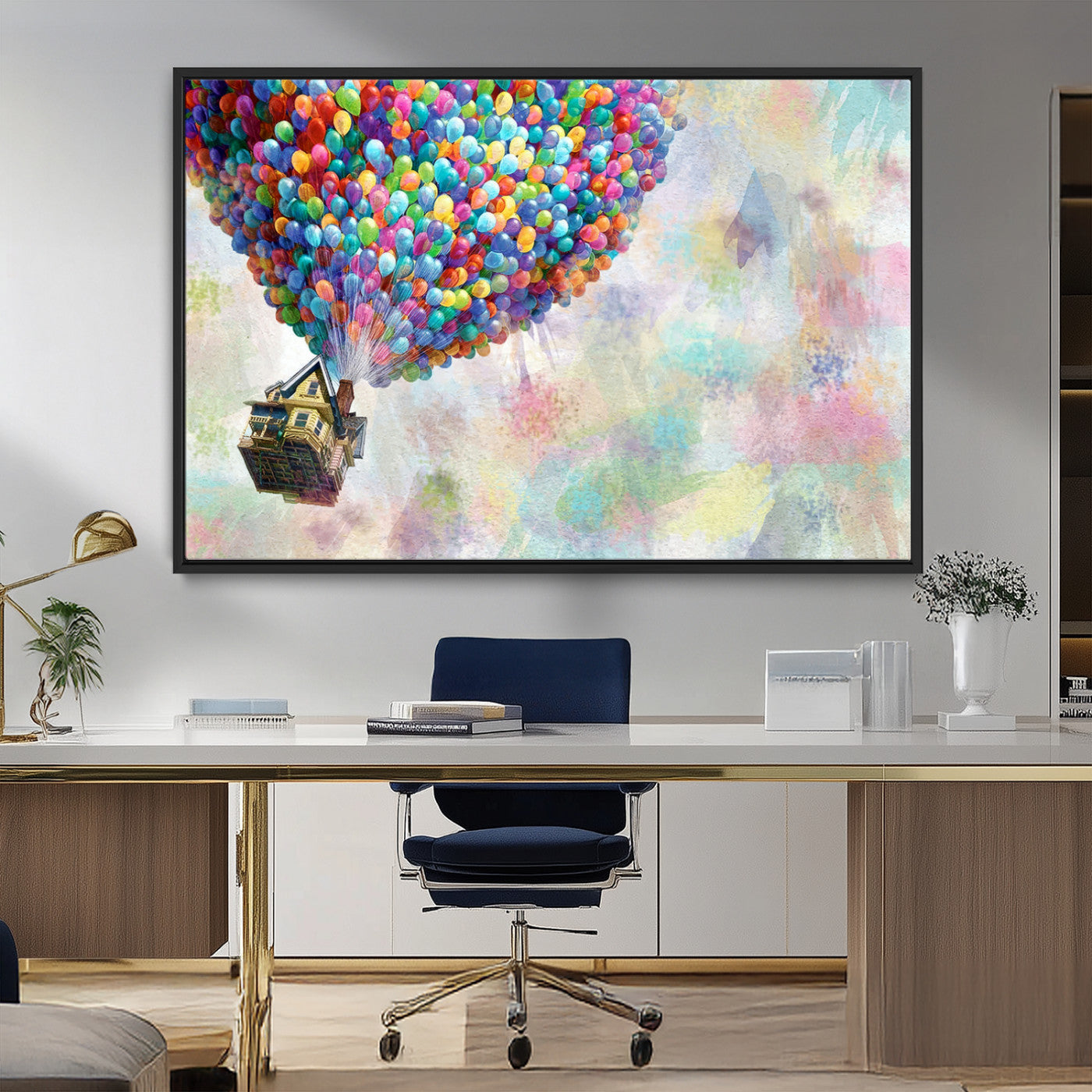 MGV-FC-36X24 - Up Pixar Poster, Look Up Pixar Wall Art, Up Pixar Canvas, Kids Play Game Room Decor Wall Art