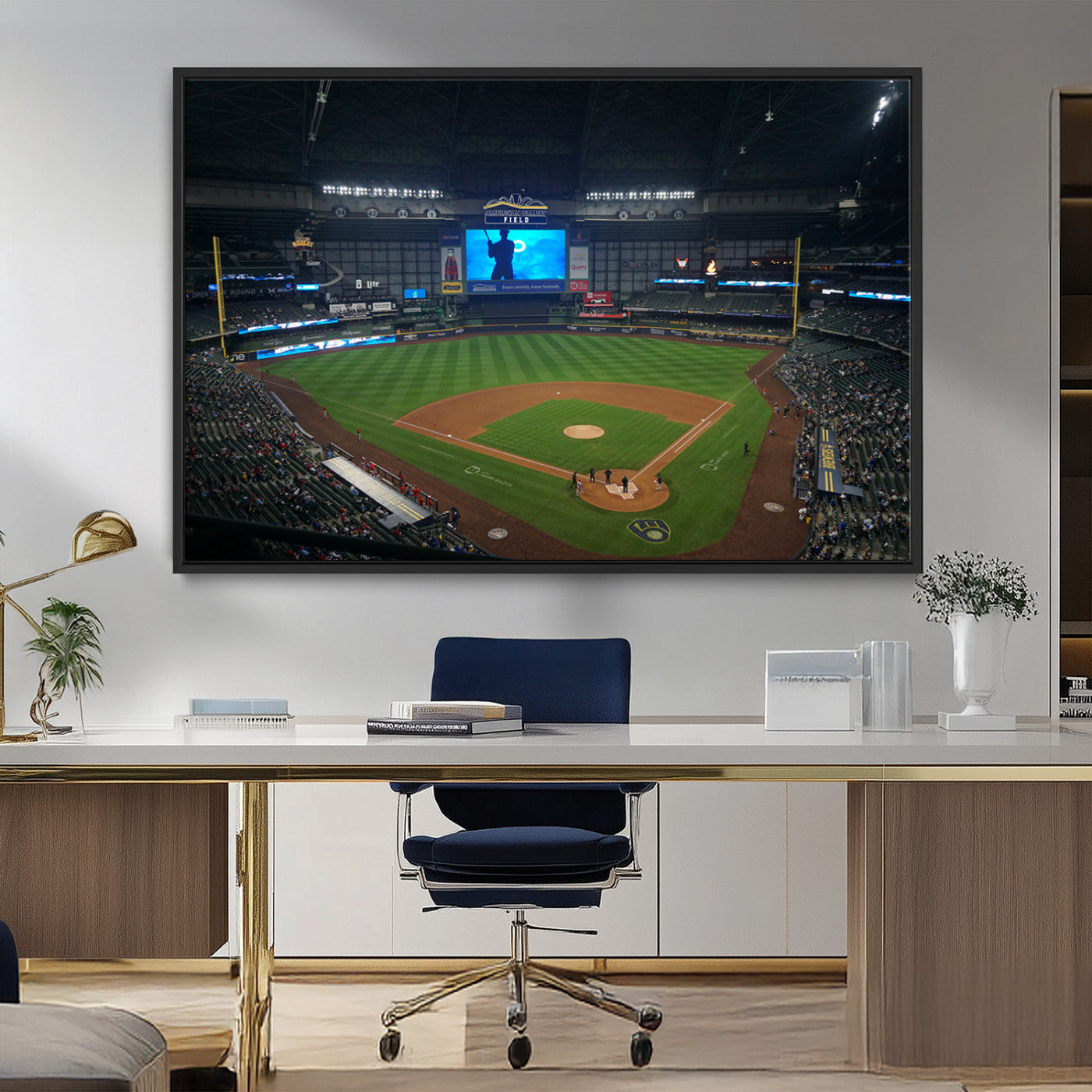 MGV-FC-36X24 - Milwaukee Brewers Baseball Art Print - American Family Field Stadium Wall Art Canvas Print
