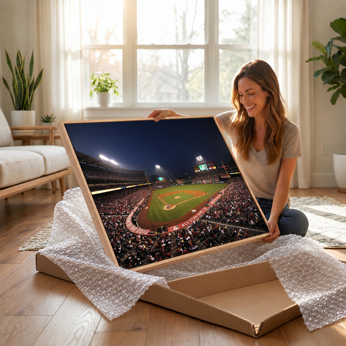 88896-MGV-CV-36X24 - Los Angeles Angels Baseball Team Print, Anaheim Angel Stadium Wall Art