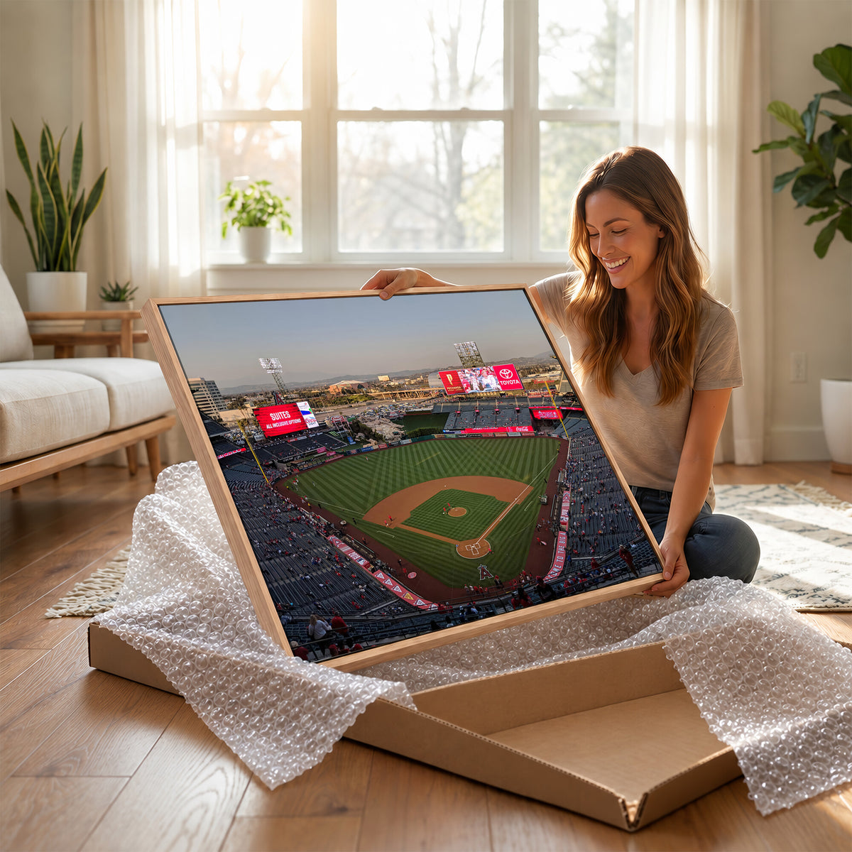 45864-MGV-CV-36X24 - Los Angeles Angels Baseball Canvas Print, Anaheim Angel Stadium Wall Art