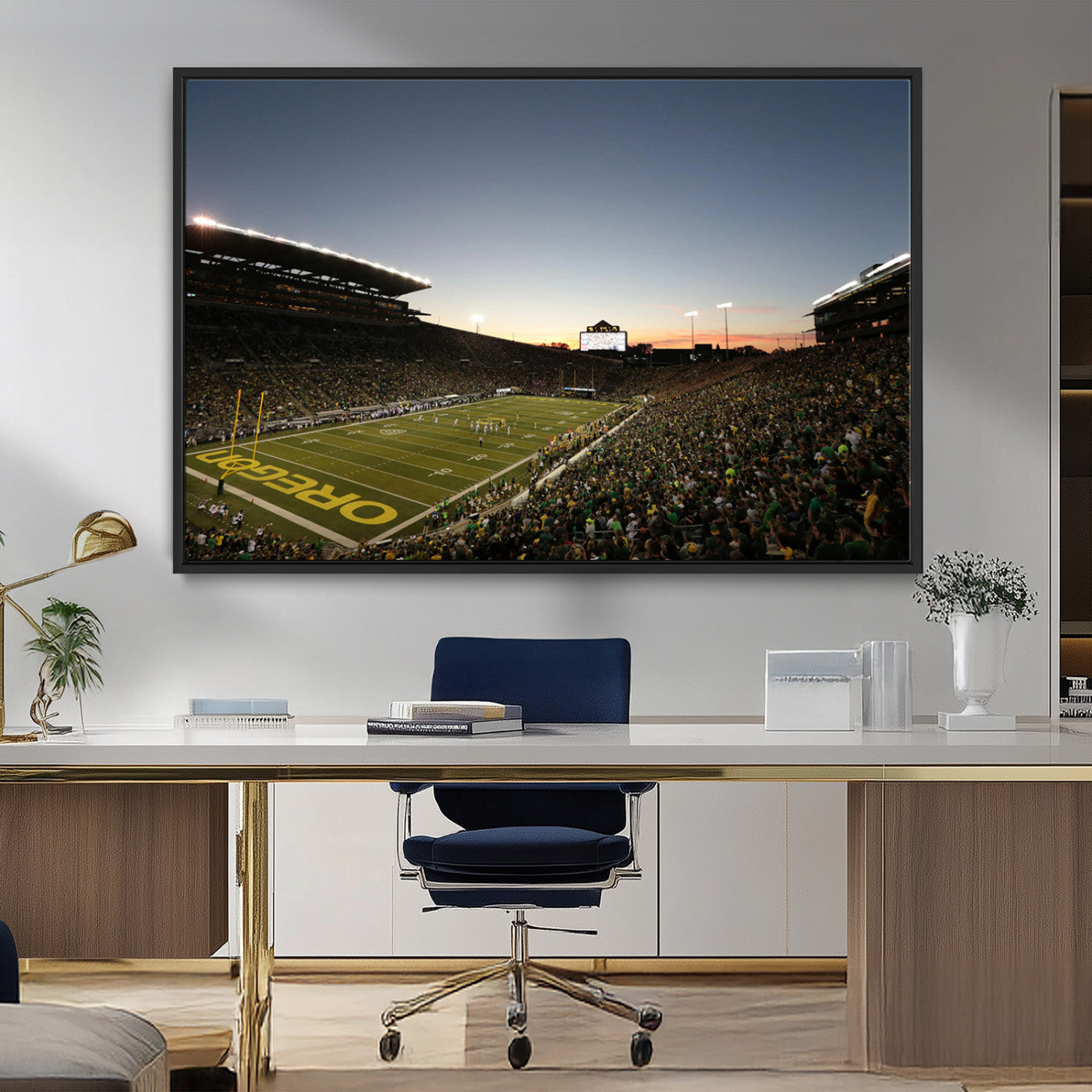 MGV-FC-36X24 - Oregon Ducks Football Team Print - Eugene Autzen Stadium Wall Art Canvas Print