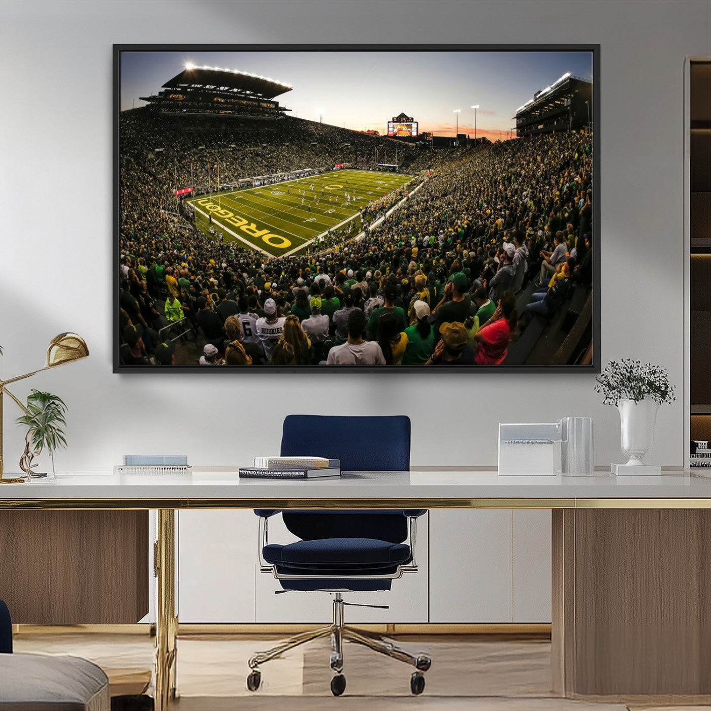 MGV-FC-36X24 - Oregon Stadium Canvas Wall Art - Captivating Game Day Scene at Autzen Stadium, Oregon Ducks Football