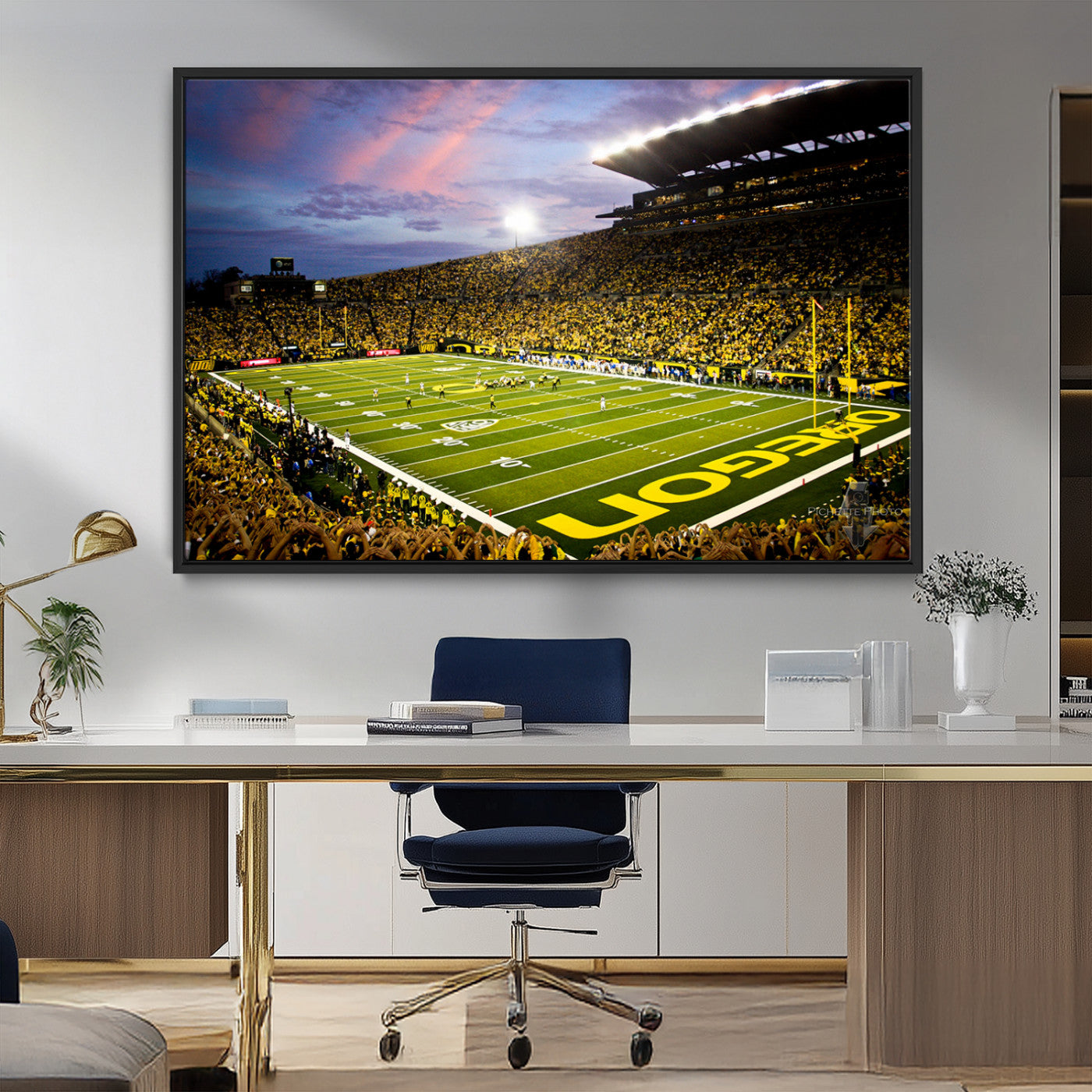 MGV-FC-36X24 - University of Oregon Ducks Football Team Print - Eugene Autzen Stadium Wall Art Canvas Print