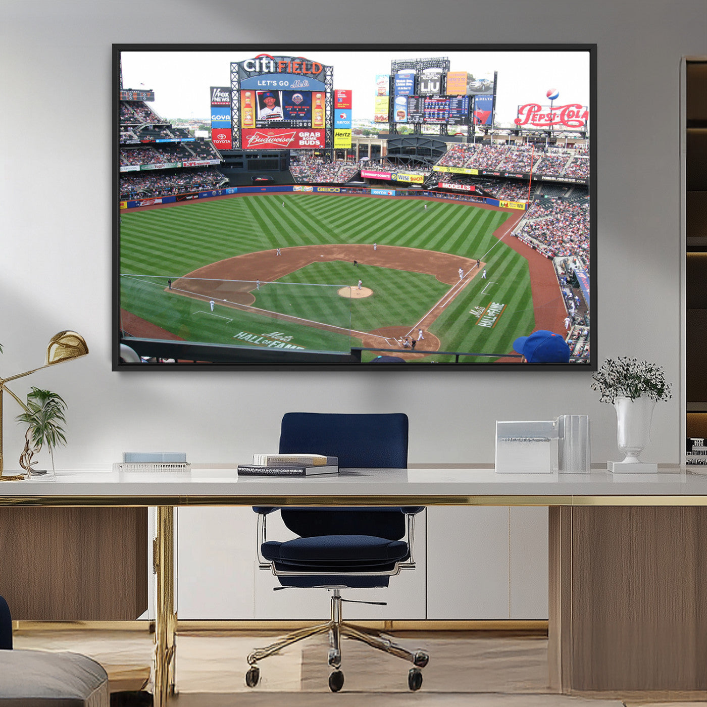 MGV-FC-36X24 - New York Mets Baseball Team Print - Citi Field Baseball Stadium Wall Art Canvas Print