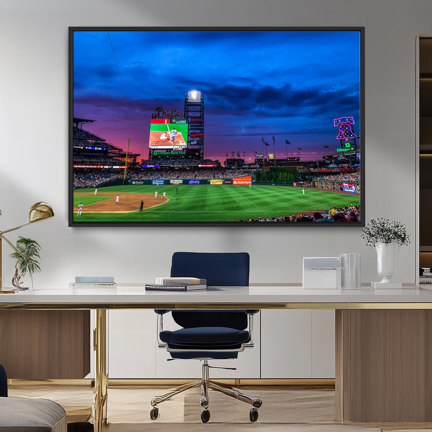 MGV-FC-36X24 - Philadelphia Phillies Baseball Team Print - Philadelphia Citizens Bank Park Stadium Canvas Wall Art