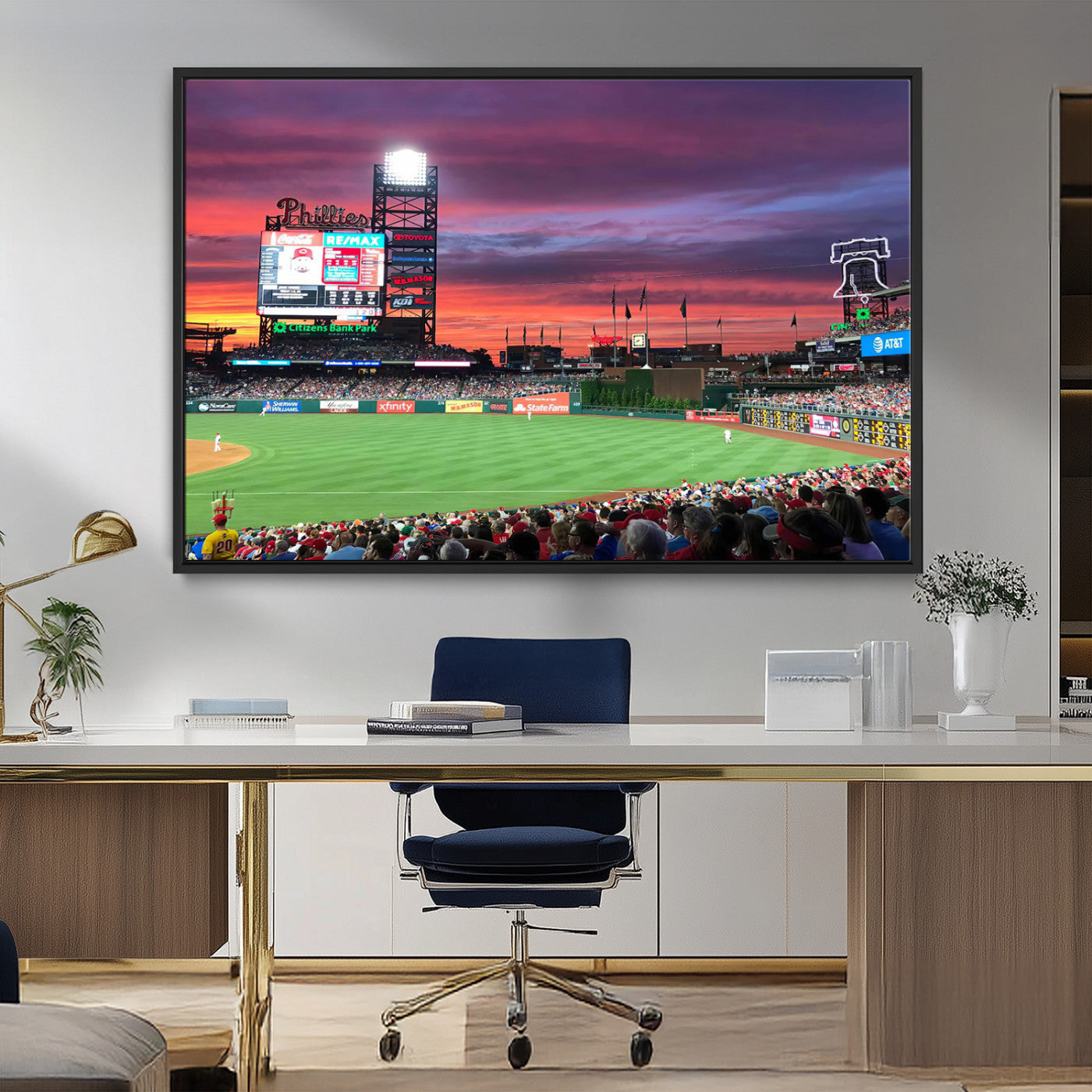 MGV-FC-36X24 - Philadelphia Phillies Baseball Team Print - Philadelphia Citizens Bank Park Stadium Wall Art Canvas