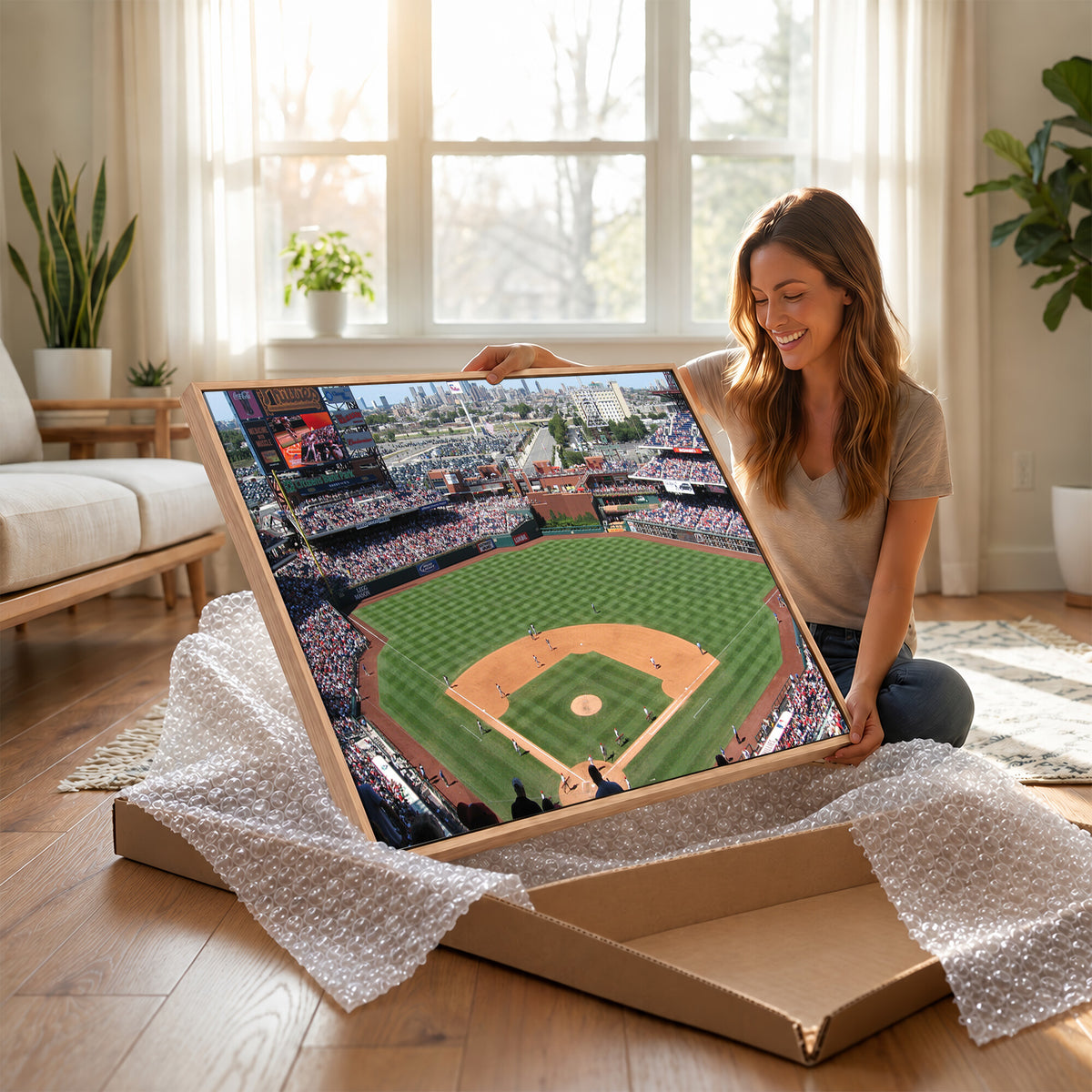 85755-MGV-CV-36X24 - Philadelphia Phillies Baseball Team Print - Philadelphia Citizens Bank Park Stadium Wall Art Canvas