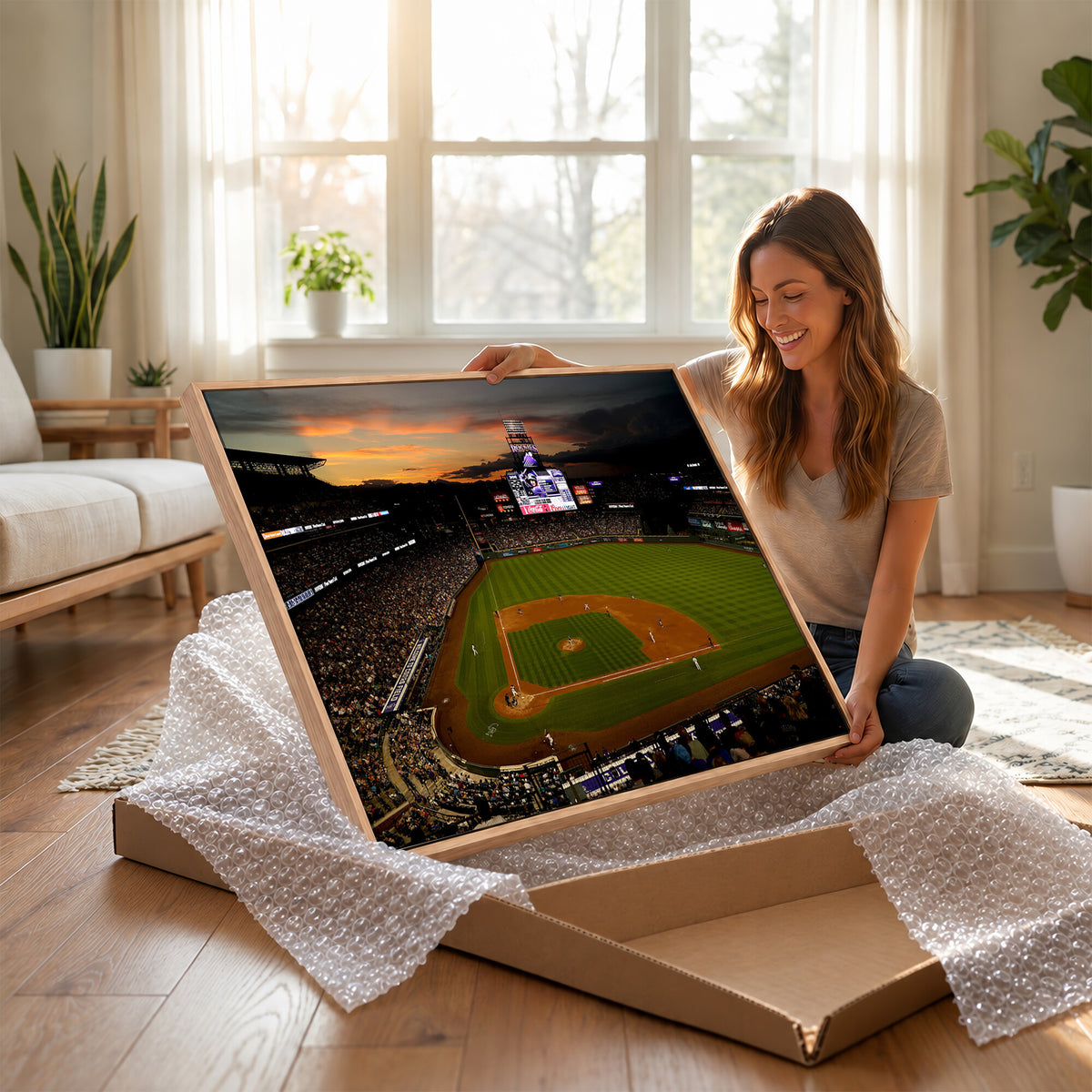 57060-MGV-CV-36X24 - Colorado Rockies Coors Field Wall Art Canvas Print - MLB Baseball Stadium